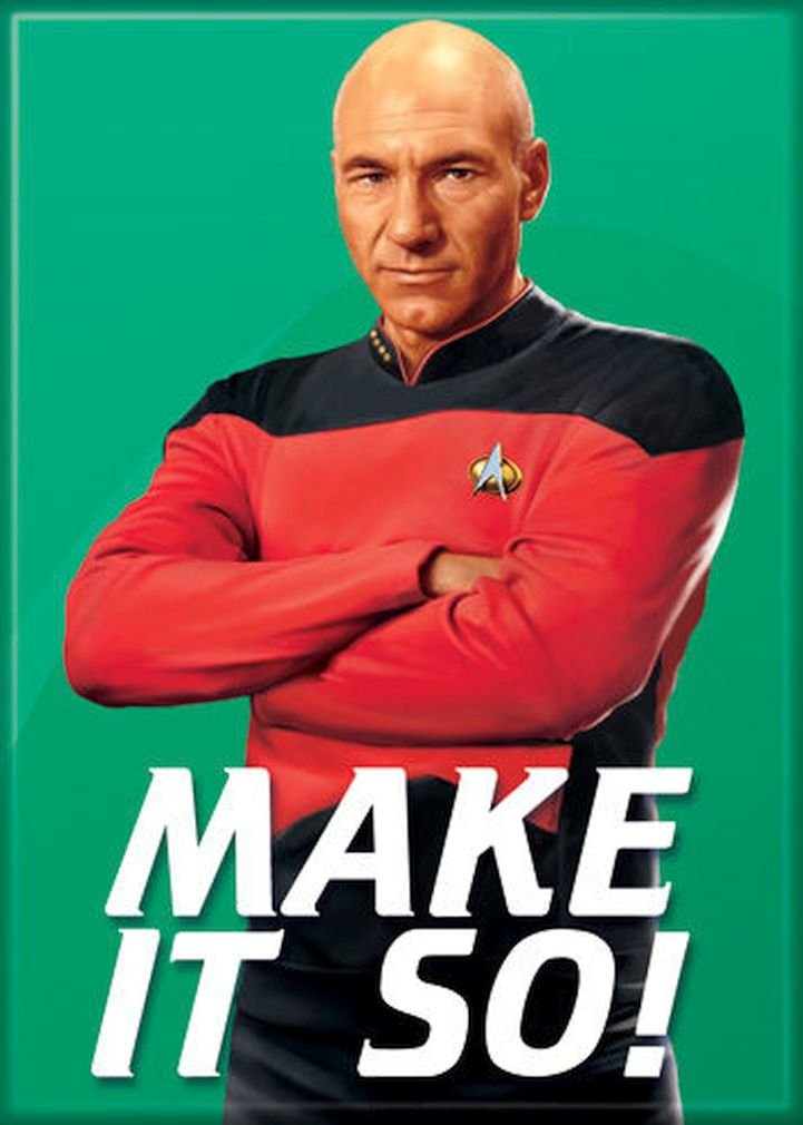 Ata-Boy Star Trek The Next Generation Jean-Luc Picard Make It So 2.5'' X 3.5'' Magnet For Refrigerators And Lockers