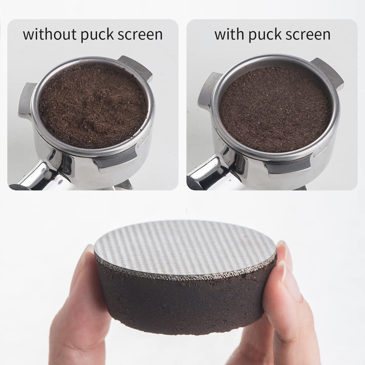 Espresso Puck Screen Choxila 1.7 Thickness 100M Filter Fineness Reusable Filters Stainless Steel Coffee Filter Disc Puck Screen
