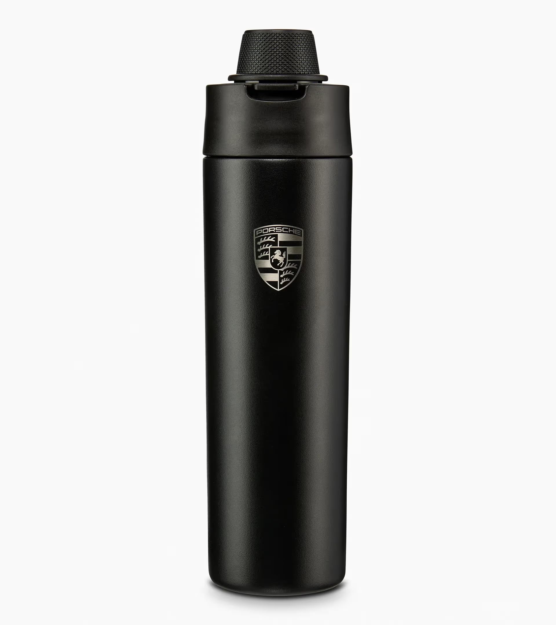Porsche Black Crest Insulated Drinking Bottle, Powder Coated