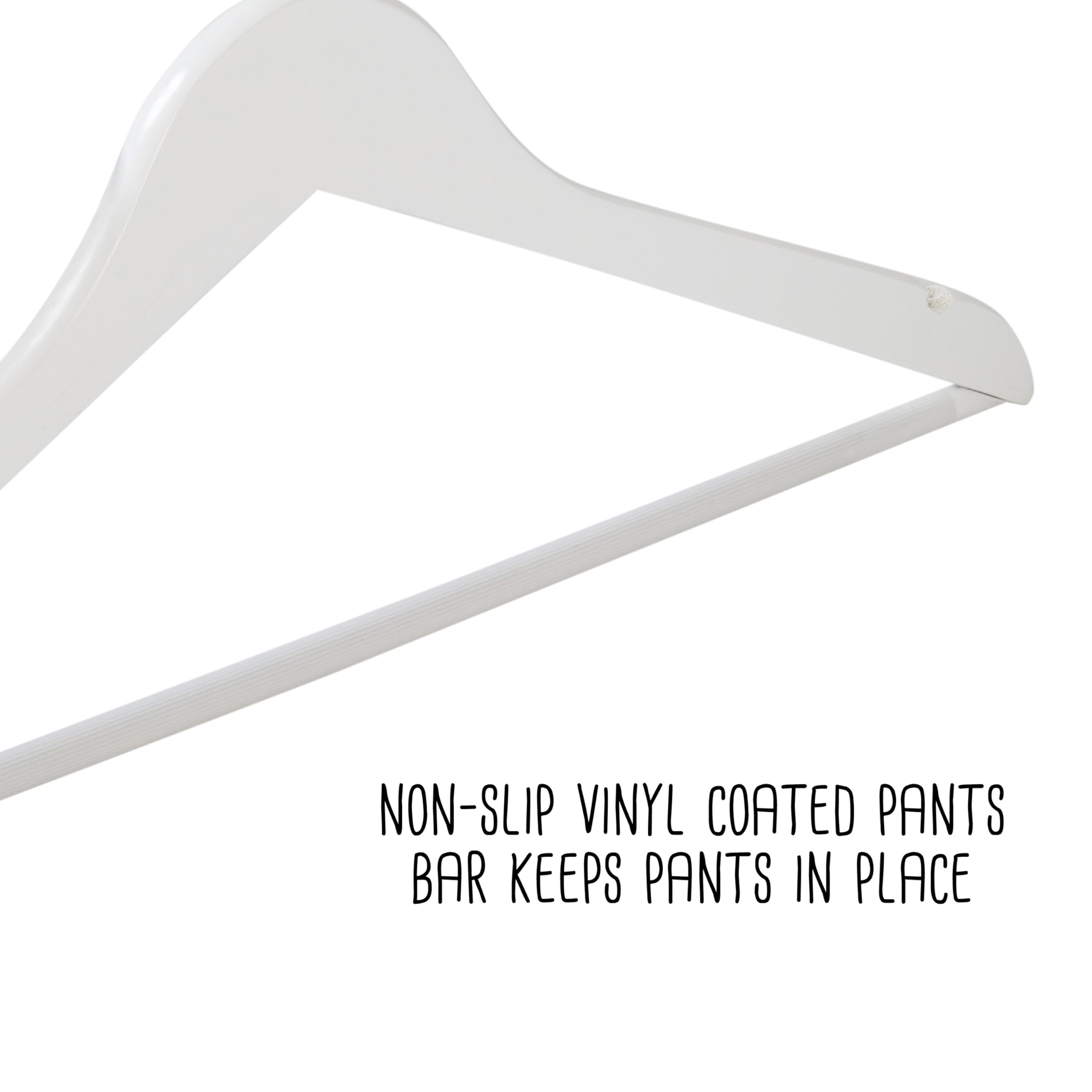 Honey-Can-Do 24-Pack Non-Slip Swivel Hook Wood Hangers, White Hng-09407 White