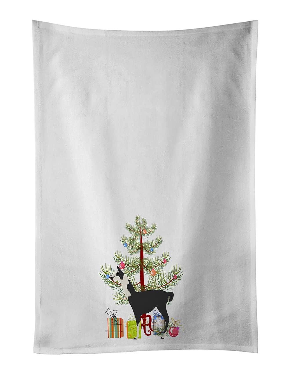 Llama Q' Ara Christmas White Kitchen Towel Set of 2