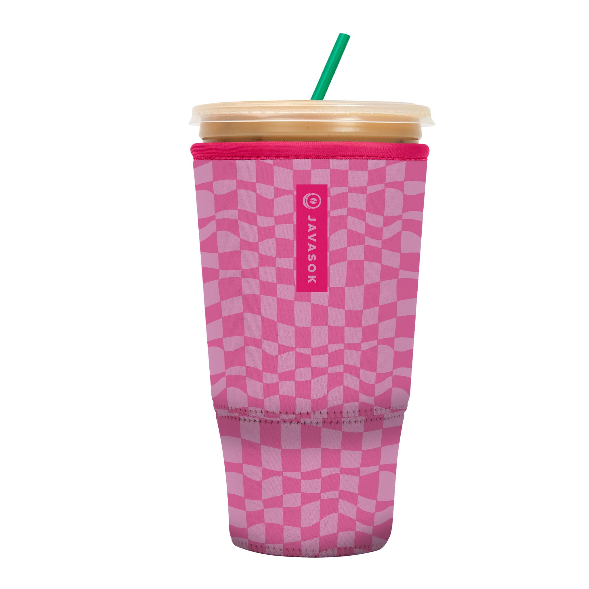 Sok It JavaSok Iced Coffee & Cold Soda Insulated Neoprene Cup Sleeve (Pink Grand Prix, XXLarge: 44-48oz)