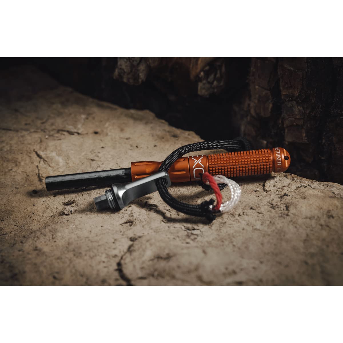 Exotac nanoSTRIKER XL Self Contained Ferrocerium Fire-Starter with Stainless Steel and Tungsten Carbide Striker  Waterproof 1/4 in. Ferro Rod Produces Up To 3 000 Fire-Starting Strikes