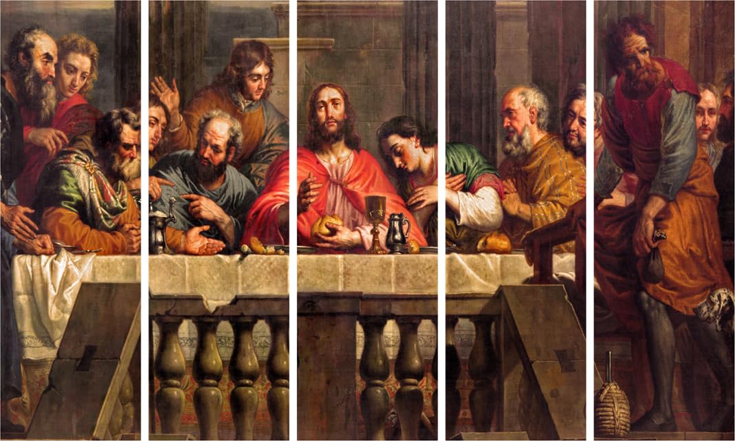 Inephos Vinyl Abstract Painting, Multicolour, Jesus The Last Supper, Standard