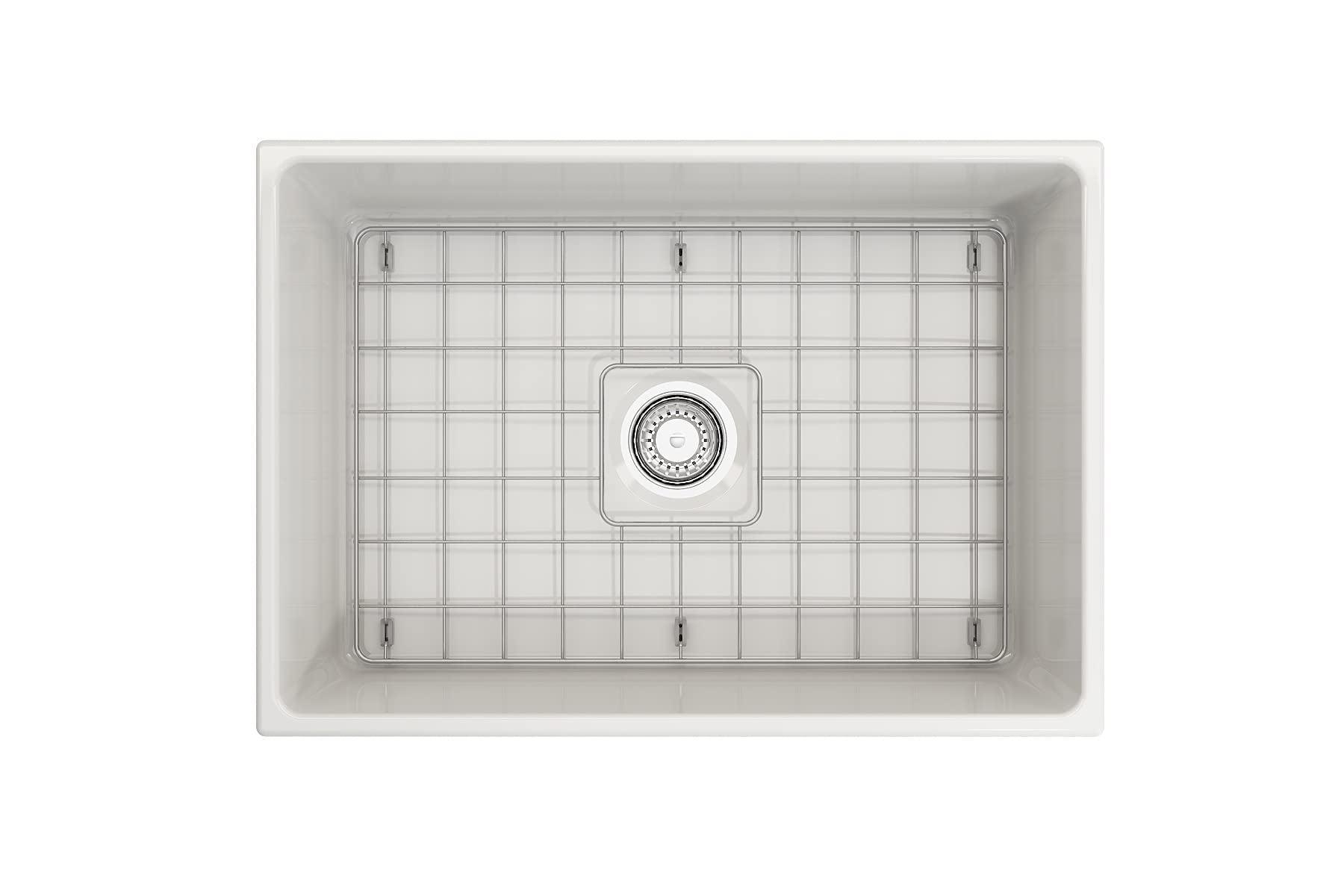 Bocchi Contempo Apron Front Fireclay 27 In. Single Bowl Kitchen Sink In White With Chrome Faucet
