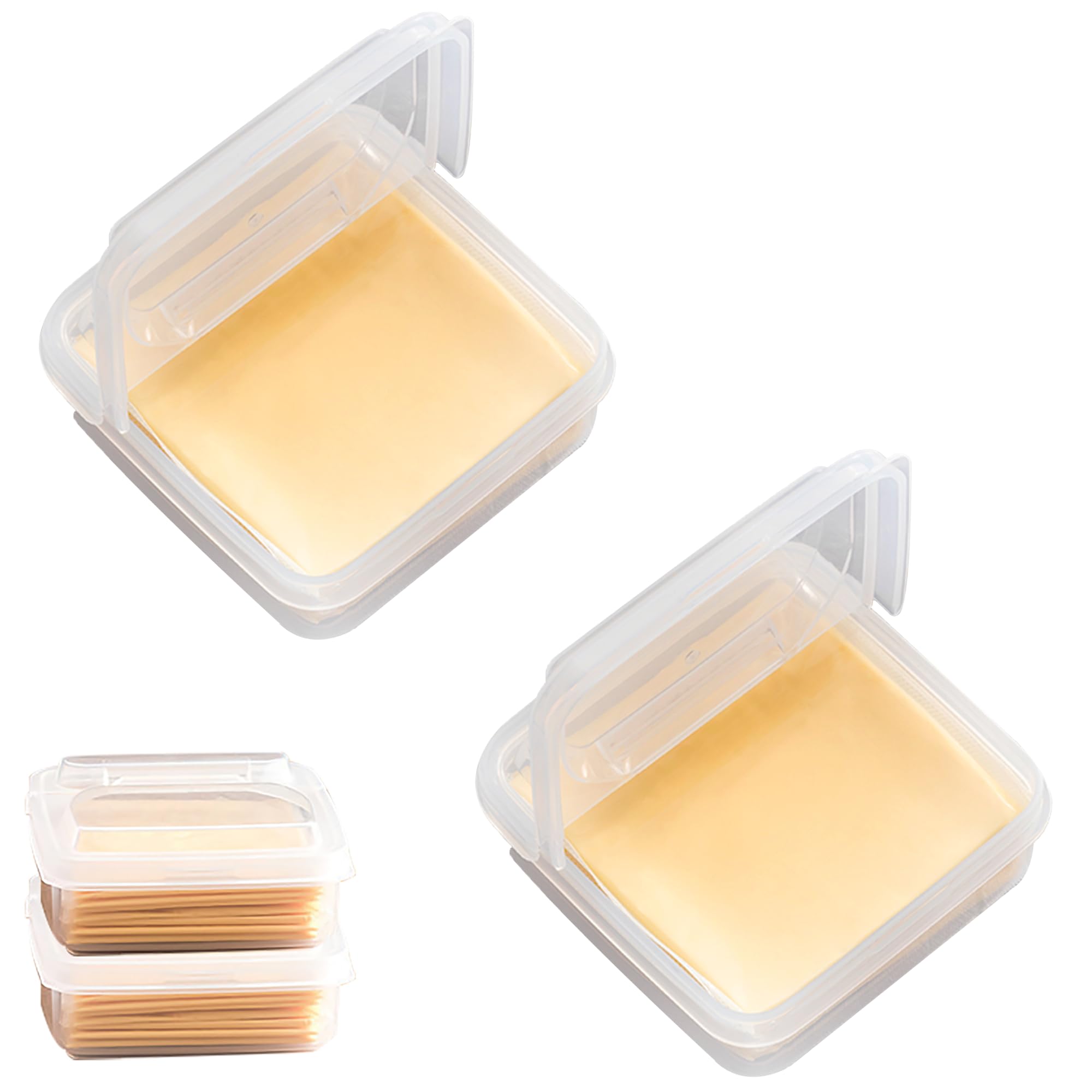 Hasthip 2 PackPlastic Sliced Cheese Storage With Lids Airtight Keeps Cheese Fresh And Delicious Container
