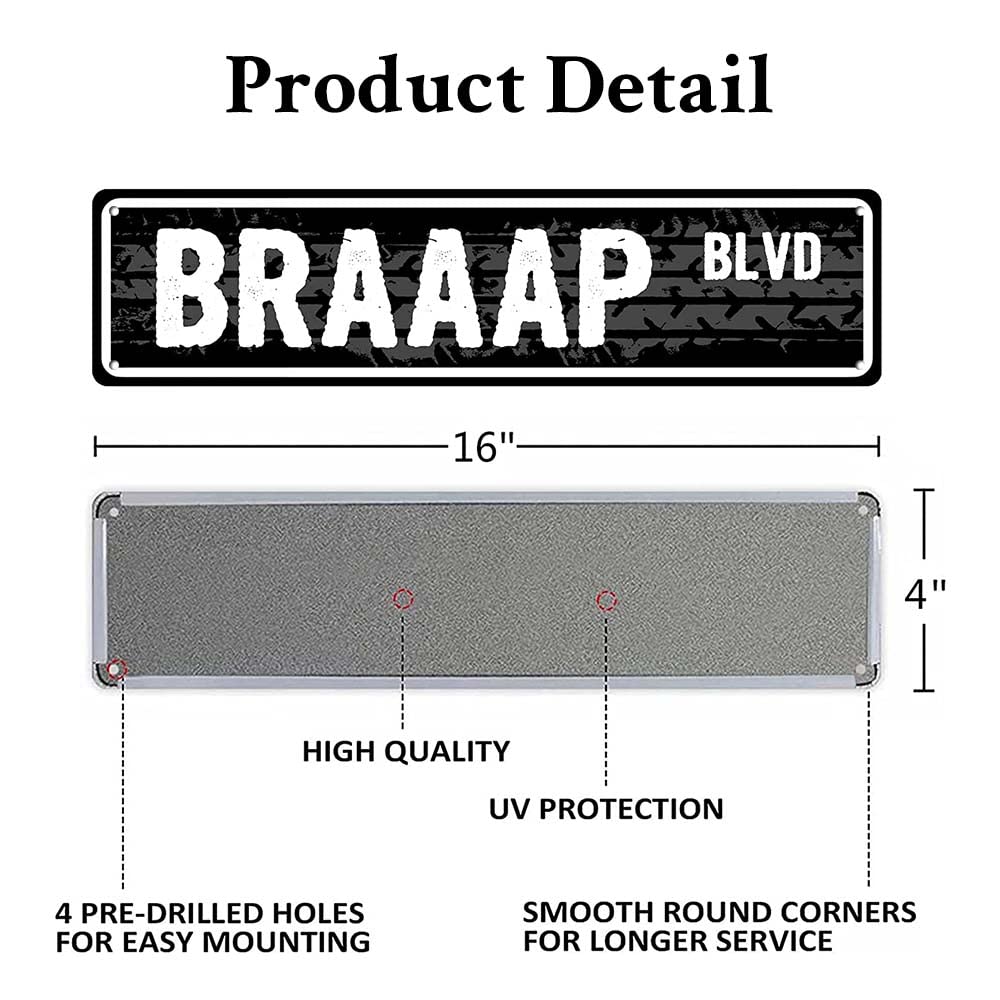 Metal Signs Braaap Blvd Street Motocross Motorcycle Racing Racer Rider Trials Off Road Dirt Bike Enduro Rally Mechanic Man Cave