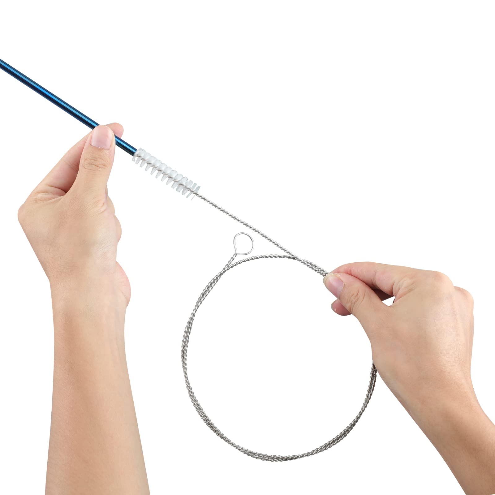 40 Inches Brush Cleaner For Cleaning Straw, Kegerator, Feeding Tube, Siphon Hose, Sunroof Drain, Refrigerator Drain, 4Pcs (White