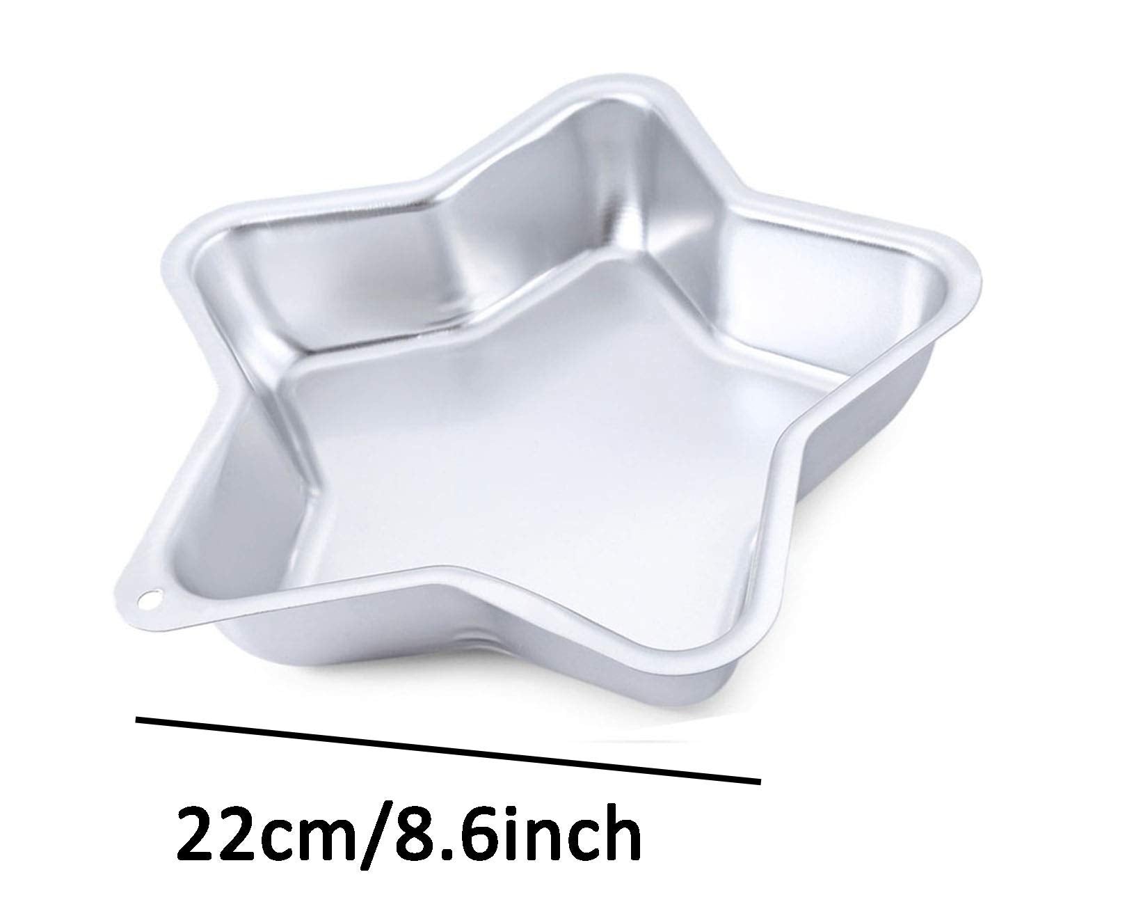 Zdywy 8.5 Inch Five-Pointed Star Pentagram Shaped Aluminum 3D Baking Mould Cake Mold Tin Birthday Cake Pan - Star