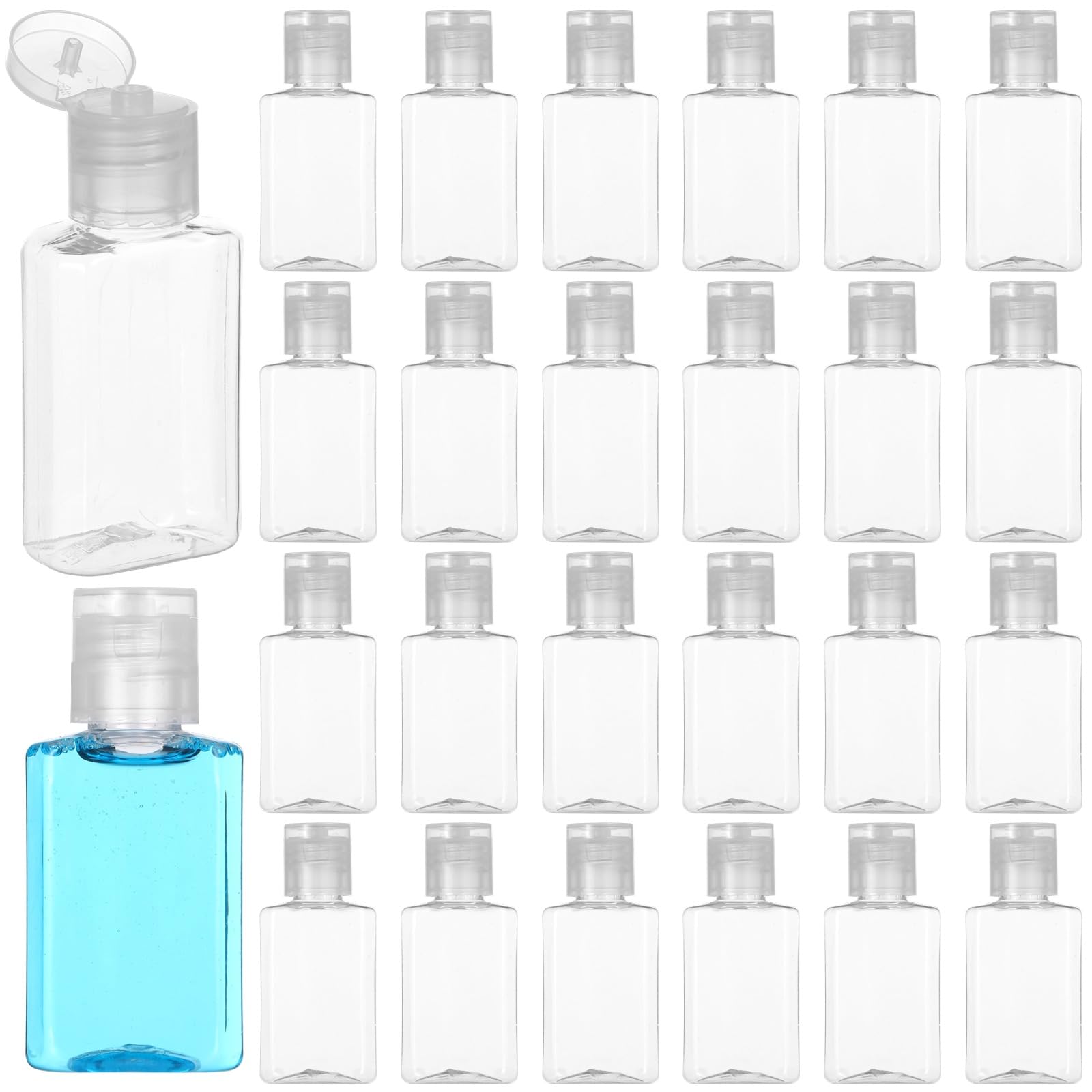 Lnrueg 100 Pcs 1 Oz Travel Bottles - Hand Sanitizer Bottle Mini Clear Bottles With Flip Caps, Portable Empty Refillable Containe