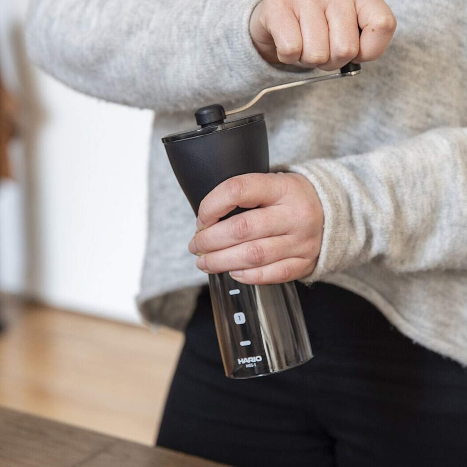 Hario Ceramic Coffee Mill -  'Mini-Slim Plus ' Manual Coffee Grinder 24g Coffee Capacity