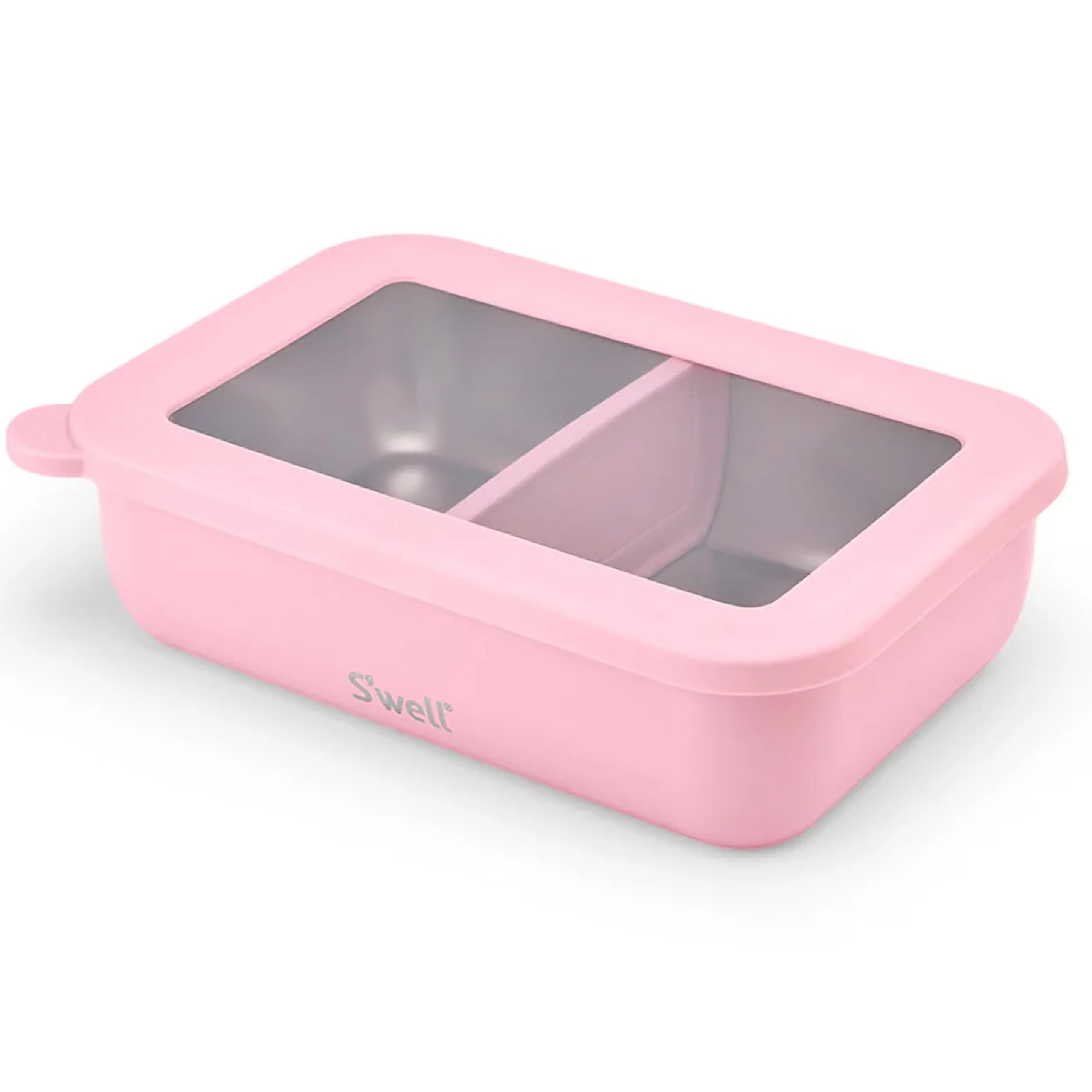 Swell Stainless Steel Bento Box, Peony, Fits One Large Entree Or Small Entree And Snack, Includes Removable Divider, Leakproof,