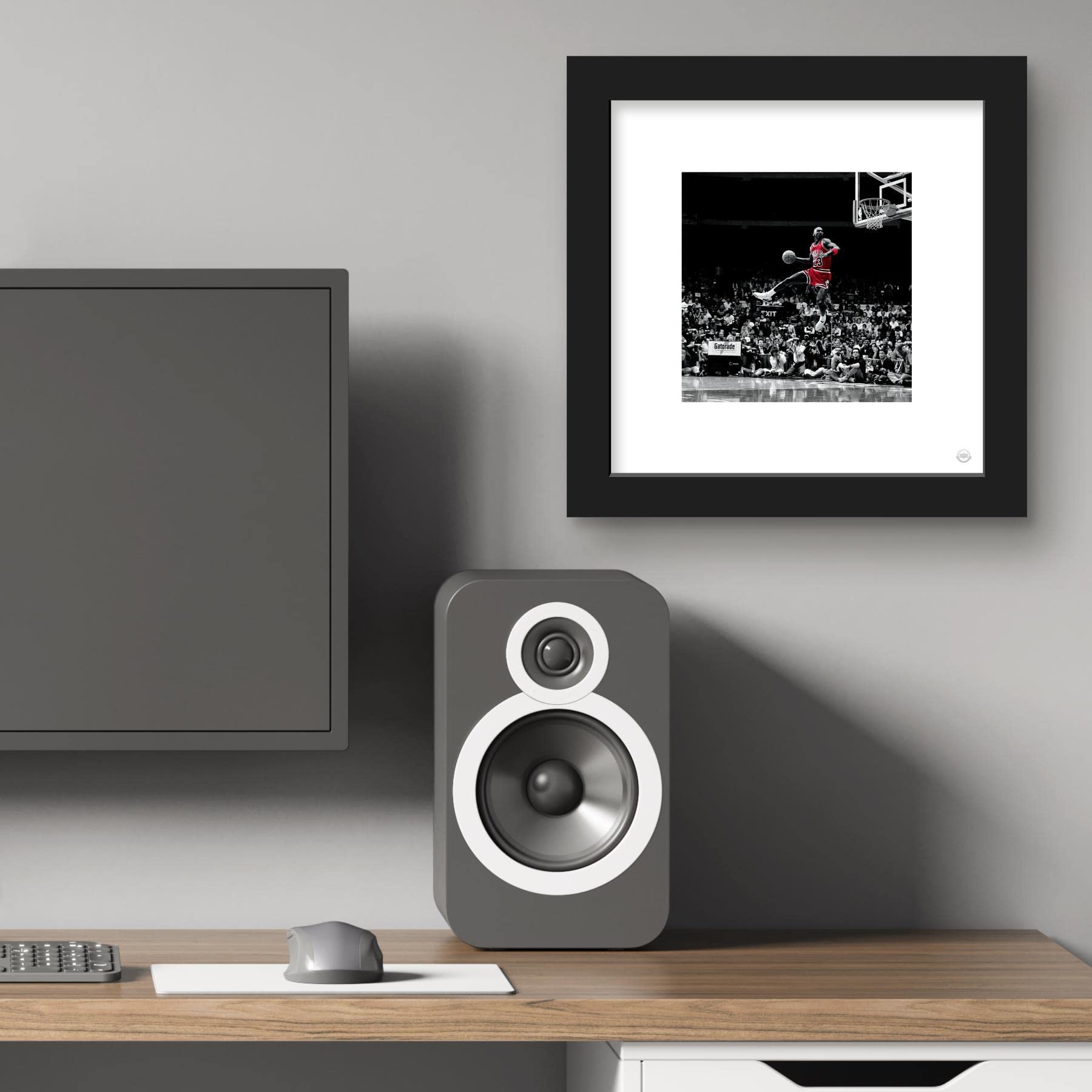 Trends International Gallery Pops Michael Jordan - Flight Progression Sequence 4 Wall Art Wall Poster, 12'' X 12'', Black Frame