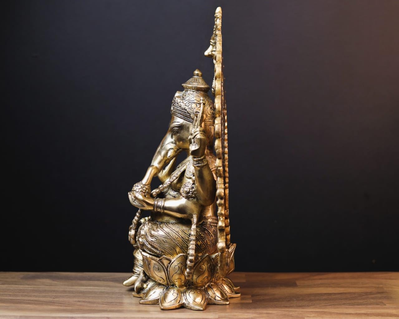 Mridaya Brass Ganesha Statue | 40 Cm Big Size Brass Ganesh Statue | Housewarming Gift | Hindu Wedding Gift | Elephant God Statue