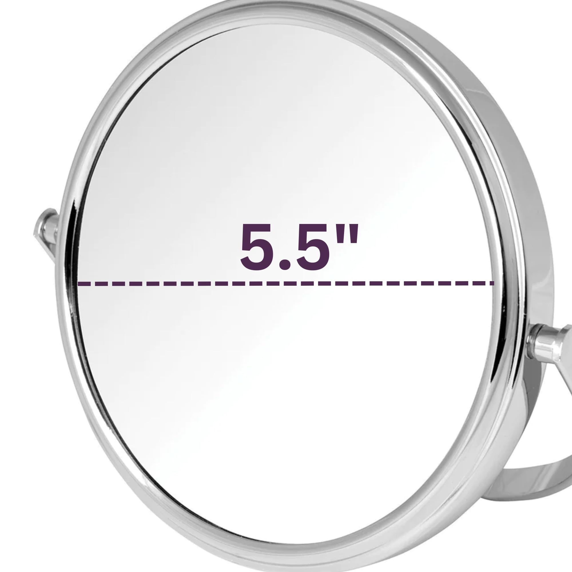 Model'S Choice Jerdon Tabletop Vanity Makeup Mirror With Chrome Finish - 5.5    Diameter Mirror With 5X-1X Magnification - Model
