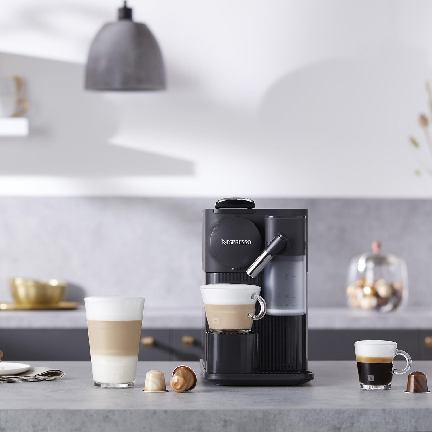 Nespresso Lattissima One Original Espresso Machine With Milk Frother By De'Longhi, Shadow Black