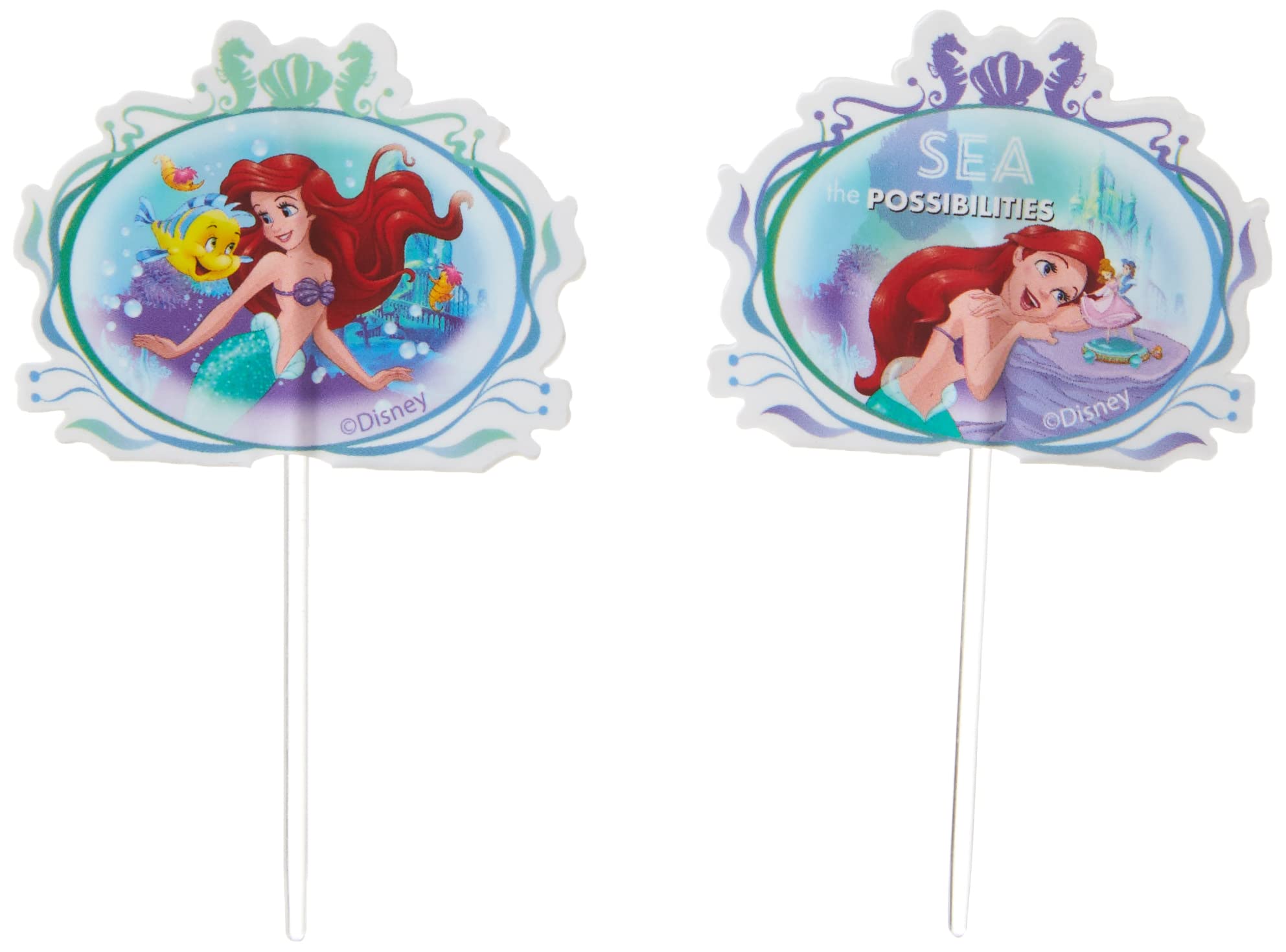 Wilton 2113-5660 Disney Princess Little Mermaid Ariel 24 Count Fun Pix, Assorted