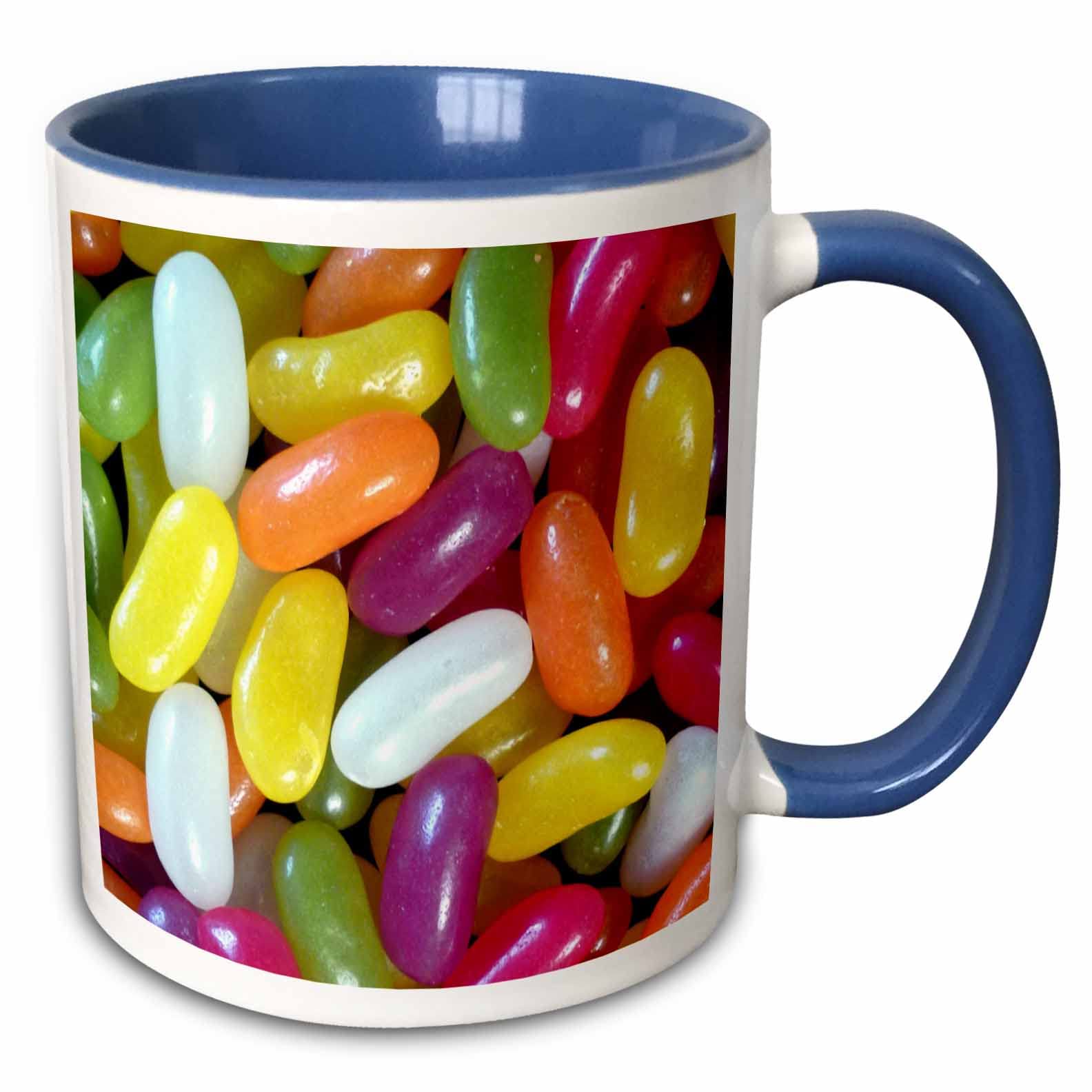 3dRose Photograph of Colorful Jelly Beans 11oz Two-Tone Blue Mug
