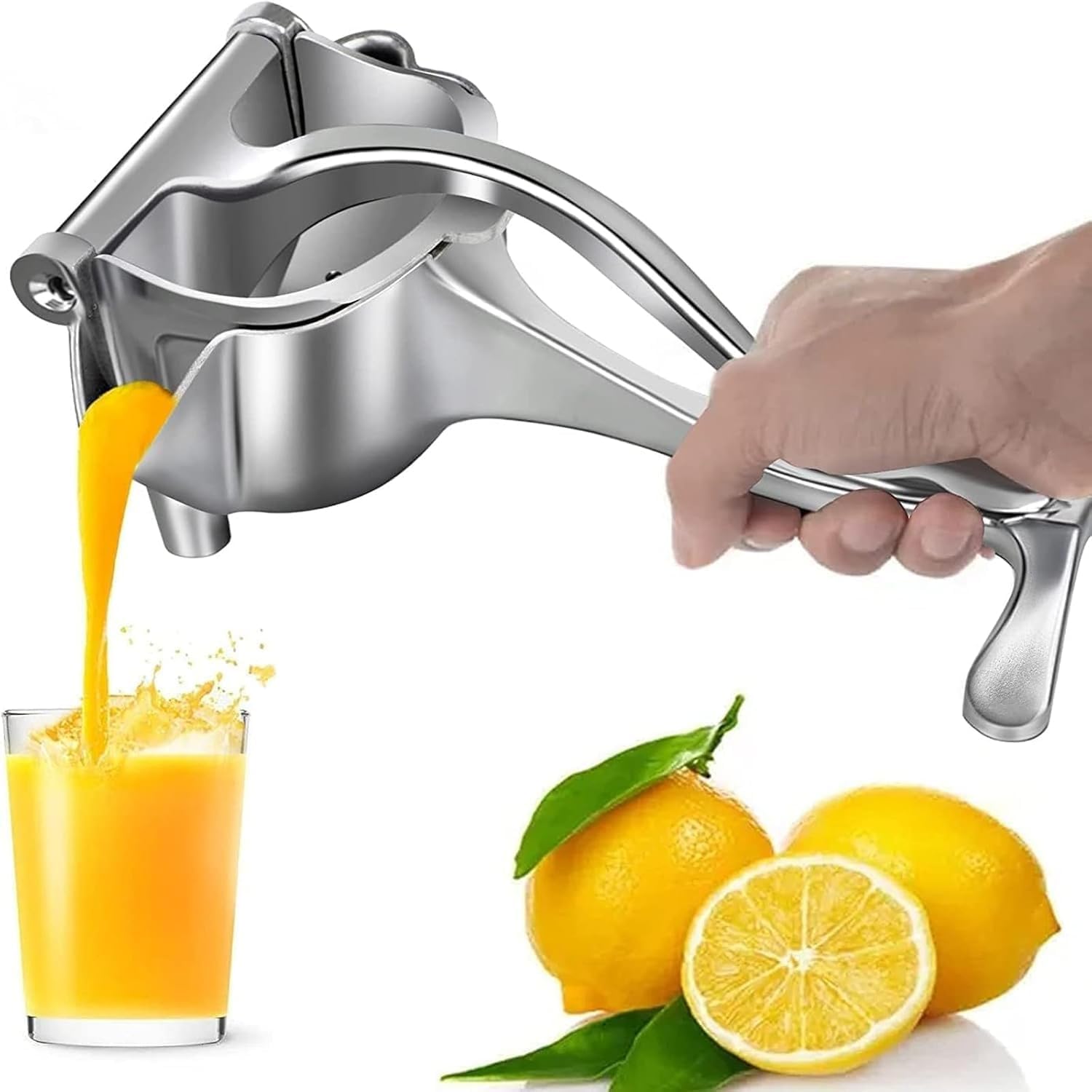 Uplevelbucket Heavy Duty Aluminium Manual Fruit Juicer | Hand Press Citrus Squeezer For Orange, Lemon & Lime | Metal Juicer With