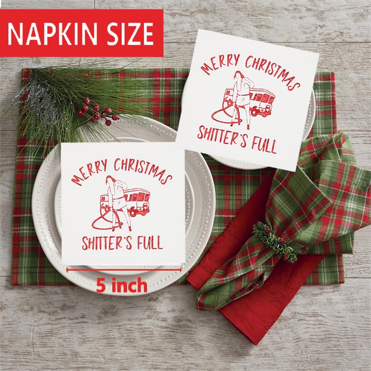 Merry Christmas Full Napkins, Christmas Holiday Napkins, National Christmas Vacation Decorations, Xmas Vacation Party Decoration