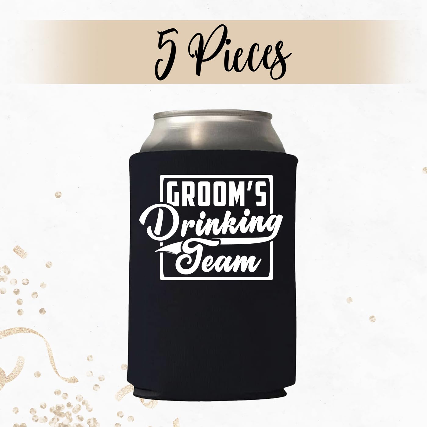 Veracco Groom And Groom'S Drinking Team Can Coolie Holder Bachelor Party Wedding Favors Gift For Groom Groomsmans Proposal (6, W