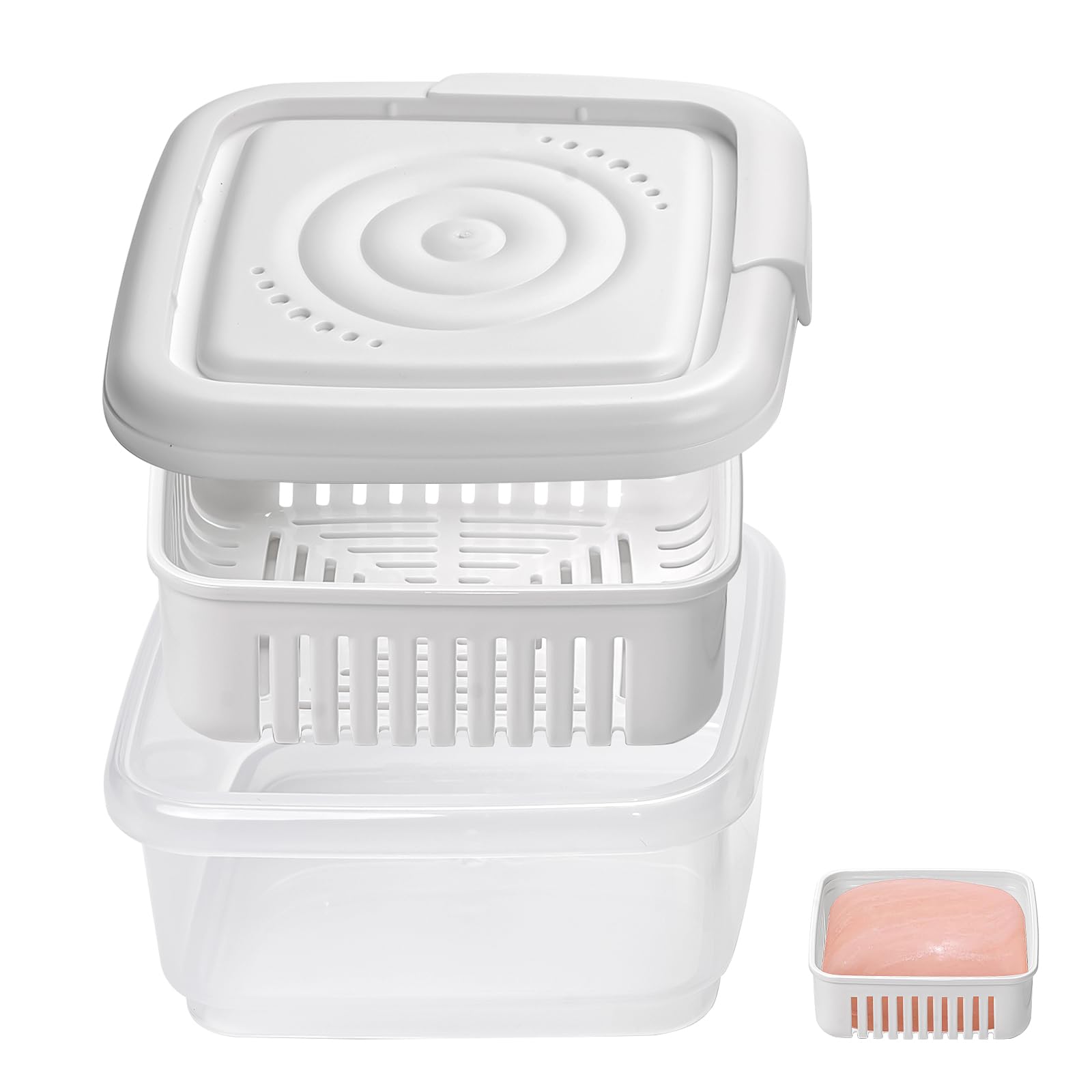 Square Soap Travel Case, Soap Dish With Lid Bar Soap Tray With Drain Rack For Bathroom Shower, Portable Soap Rest Holder For Gym