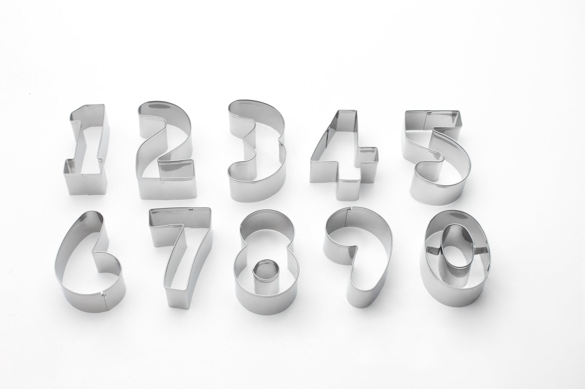 Fox Run Number Cookie Cutter Set, Silver