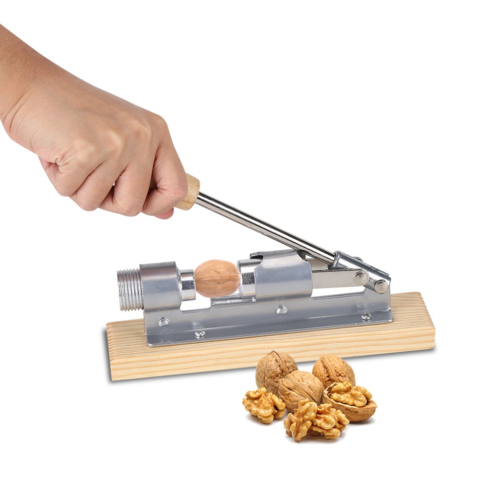 Pecan Sheller Machine Desktop Heavy Duty Pecan Nut Cracker Tool With Wood Handle And Base For Kitchen Walnut Nut Plier