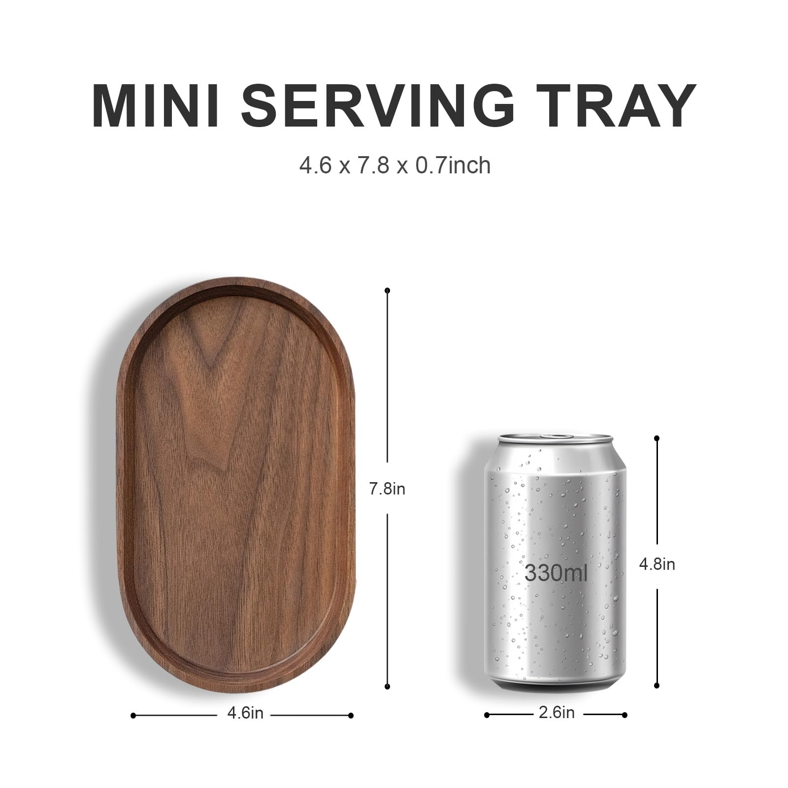 Vandroop Mini Serving Trays For Parties, Small Tray For Tea&Coffee, Oval Wooden Plates For Serving Food, Decorative Tray For App
