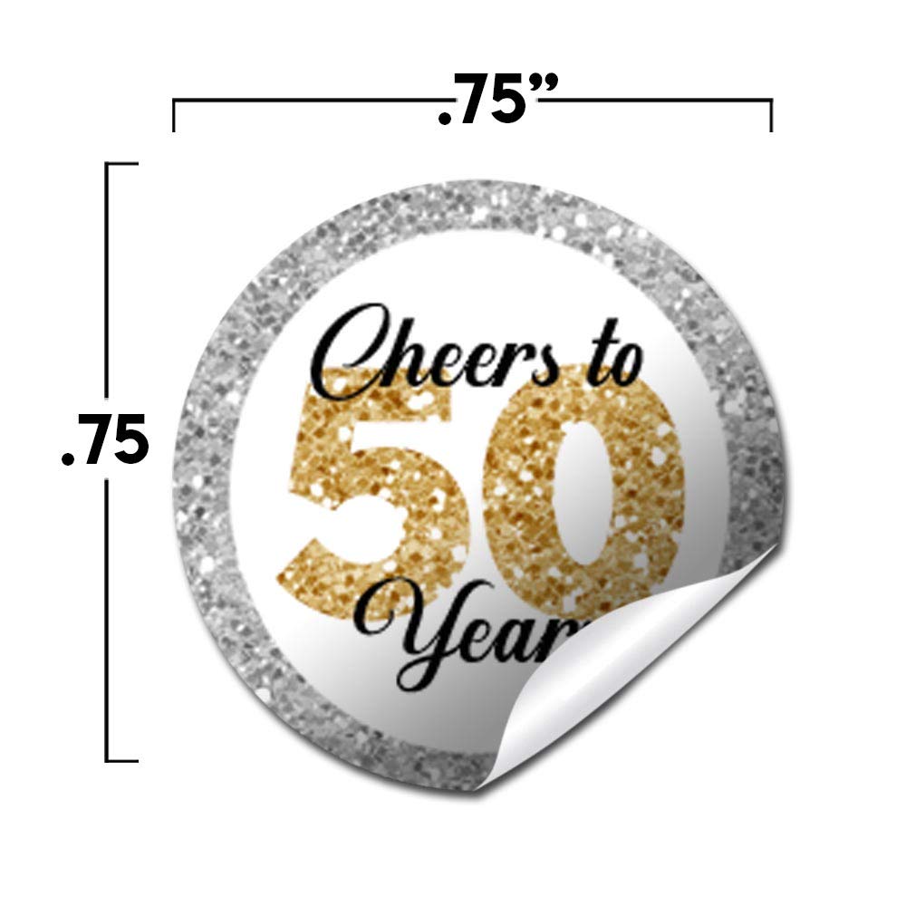 Confetti Polka Dot 50Th Birthday Party Kiss Sticker Labels, 300 Party Circle Sticker Sized 0.75    For Chocolate Drop Kisses By