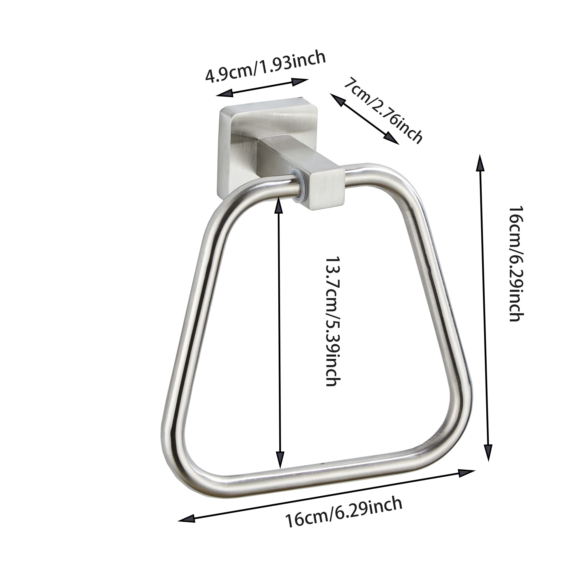 Brushed Nickel Towel Ring For Bathroom, Kitchen Bath Towel Holder Hangers Wall Mount Heavy Duty Stainless Steel