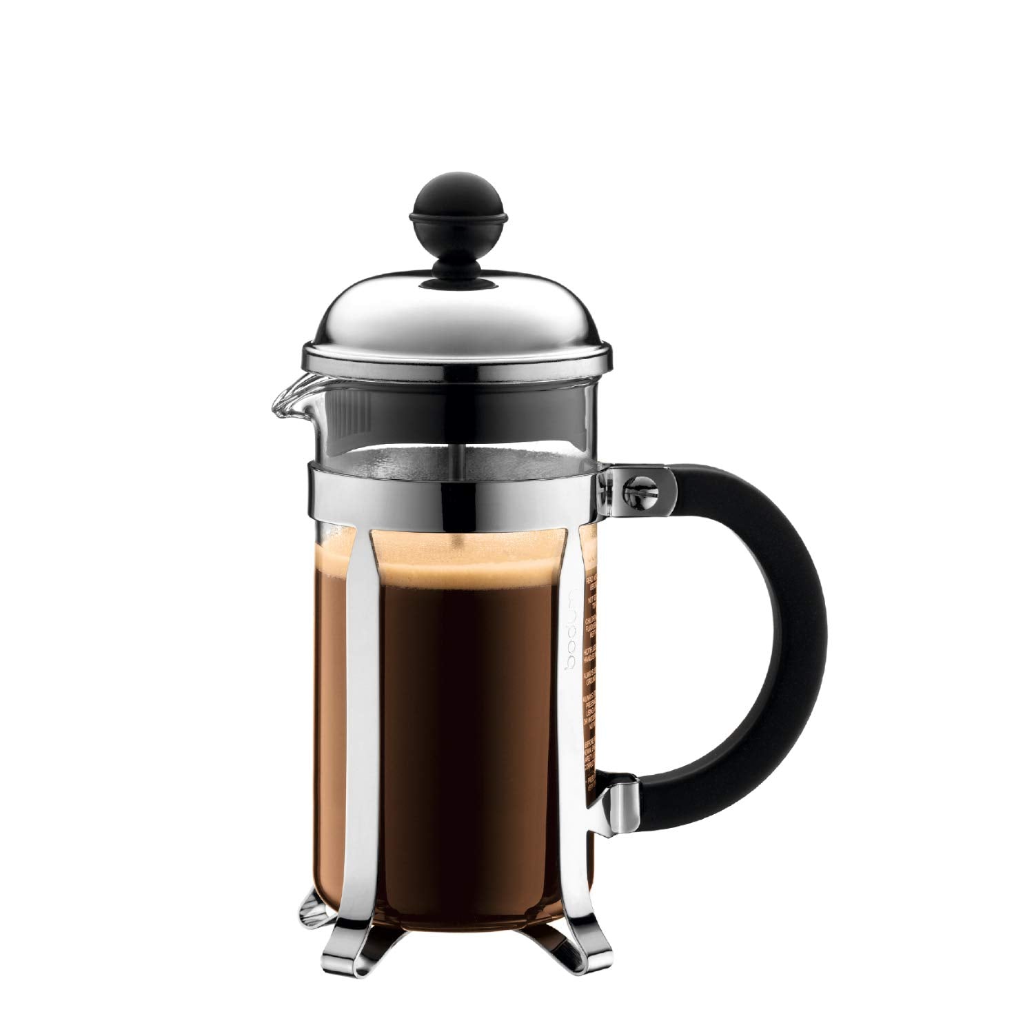 Bodum 12Oz Chambord French Press Coffee Maker, High-Heat Borosilicate Glass, Polished Stainless Steel - Made In Portugal