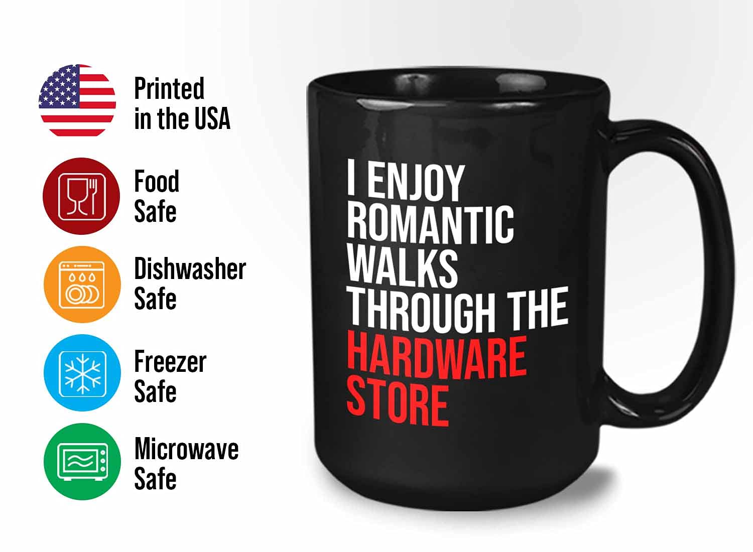 Mechanic Coffee Mug - I Enjoy Romantic Walks Through the Hardware Store - Car Husband Grandpa Dad Technician Tools Repair Machin