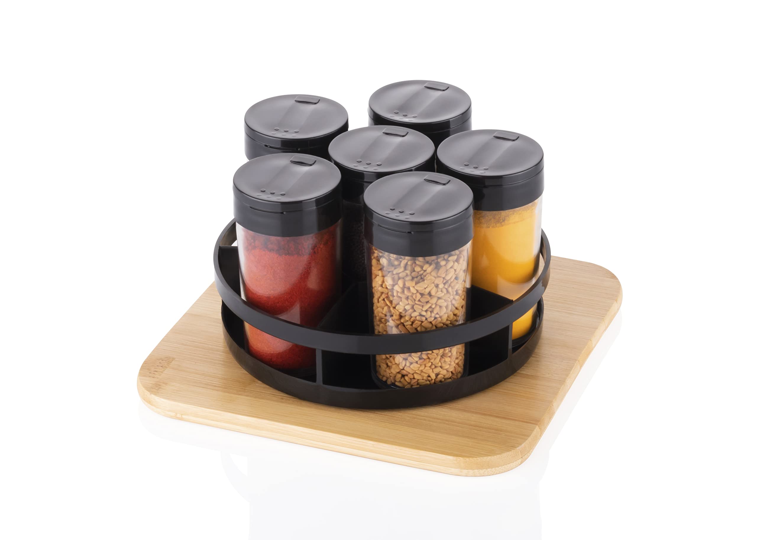 Limbani Brothers Kitchen 6Pc Transparent Masala Box With Airtight Spice Storage Jar Multipurpose Masala Box Set For Masala/Spice