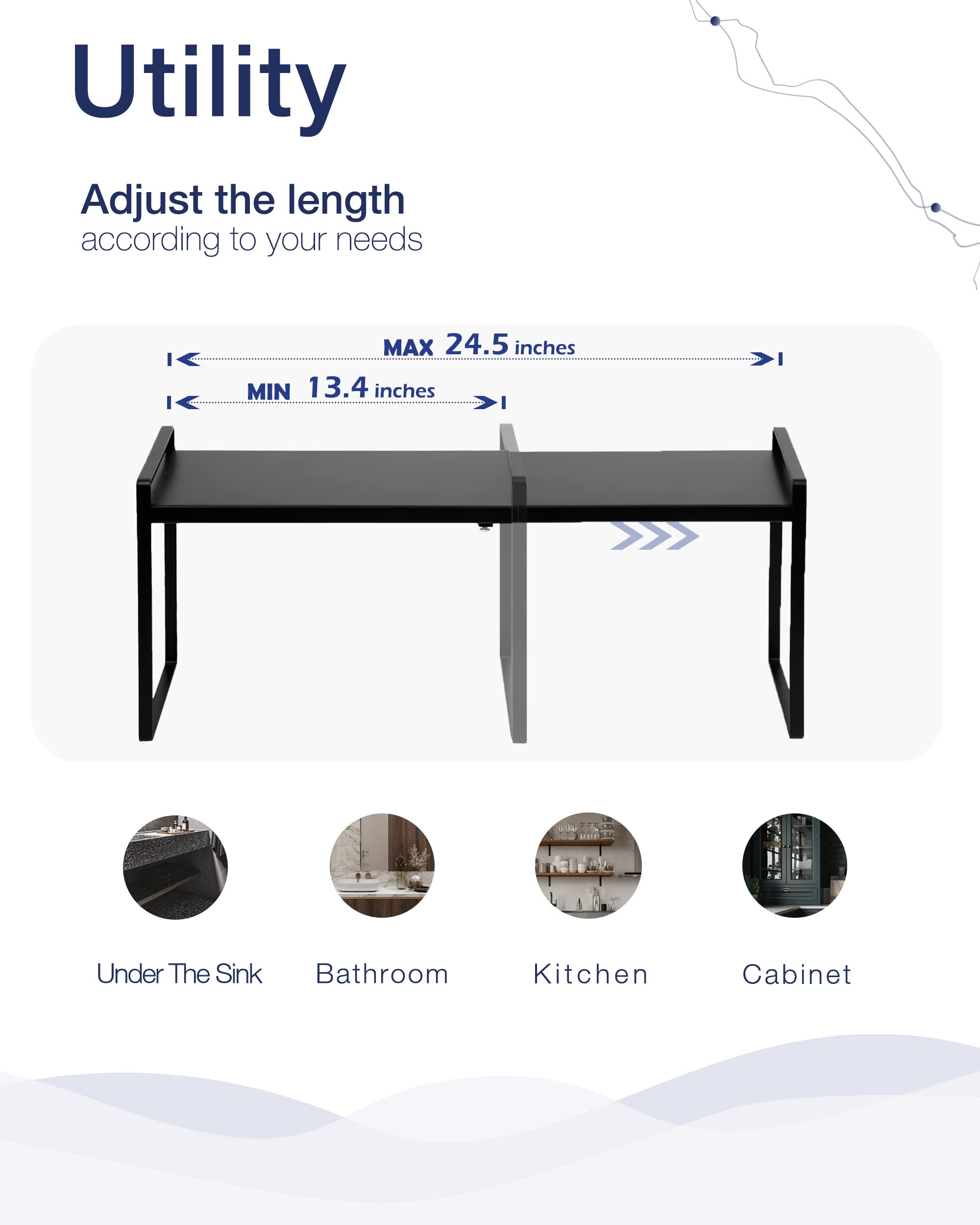 Nxconsu Expandable Cabinet Shelf Organizer Riser For Kitchen Pantry Cupboard Under Sink Countertop Home Storage Organization Rac