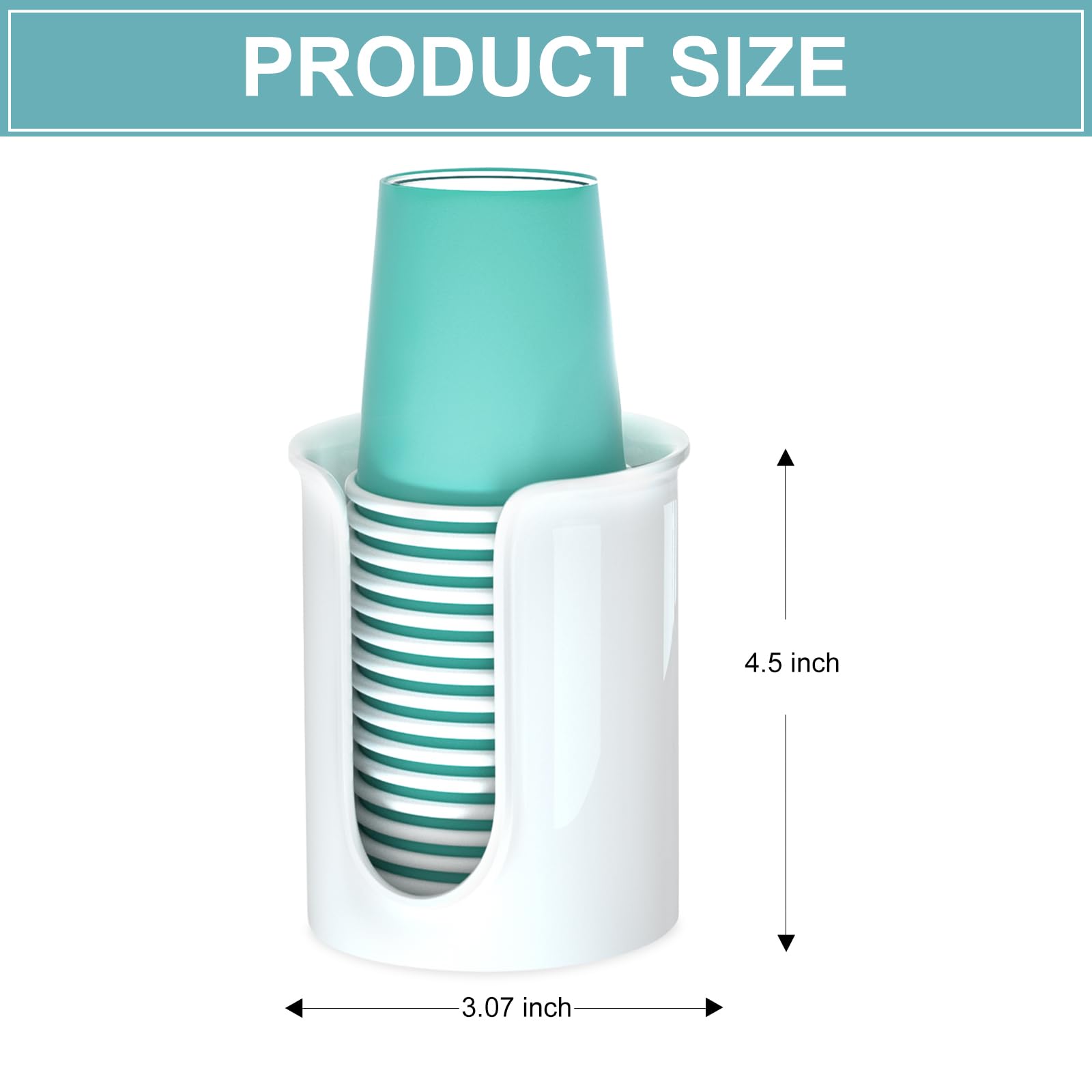 Byaway Bathroom Cup Holder White Disposable Paper Cup Dispenser, For 5 Ounce Bath Cups,2 Pack Mouthwash Cup Holder 5Oz Cup Dispe
