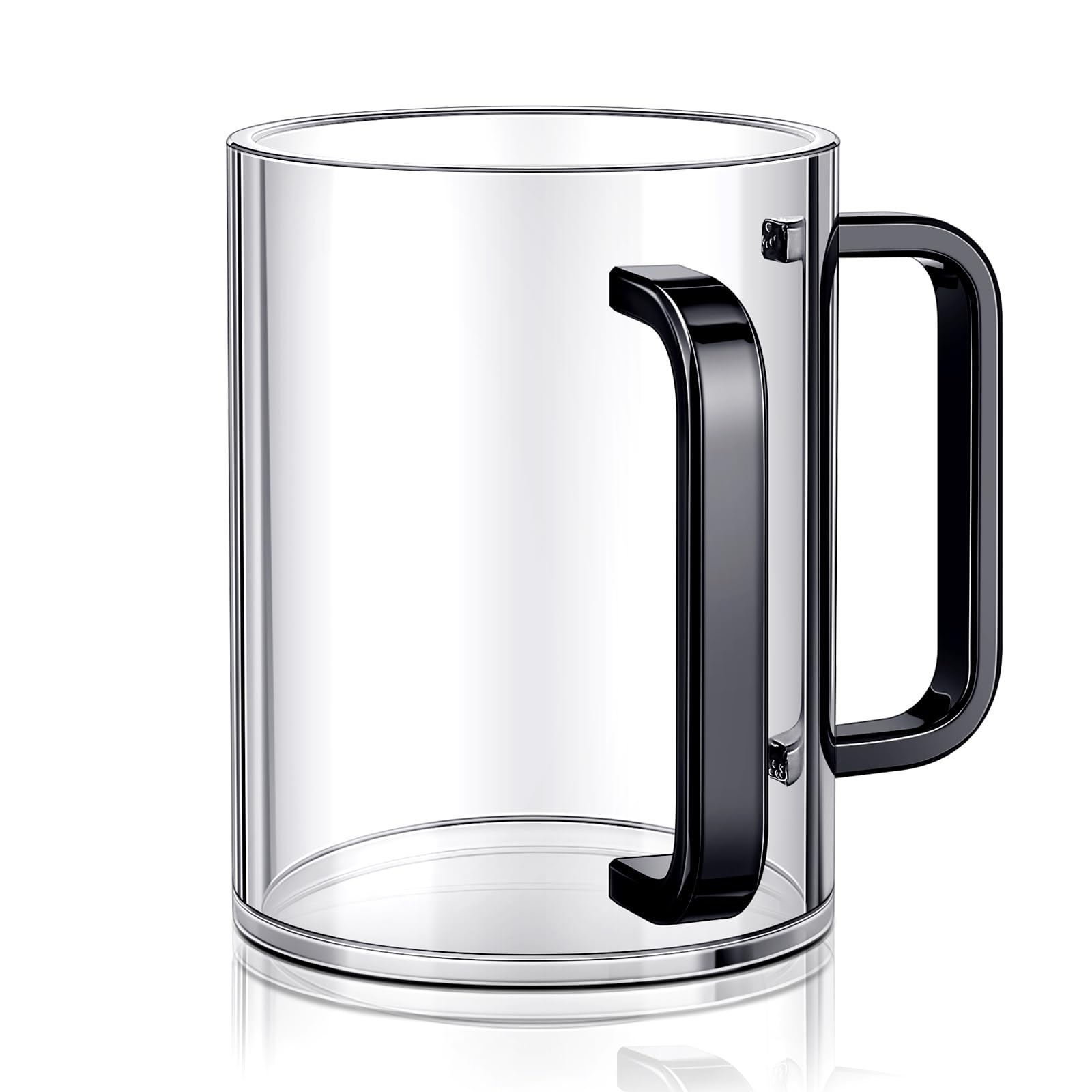Dingion Judaica Hand Washing Cup for Netilat Yadayim,Clear, Black Handle