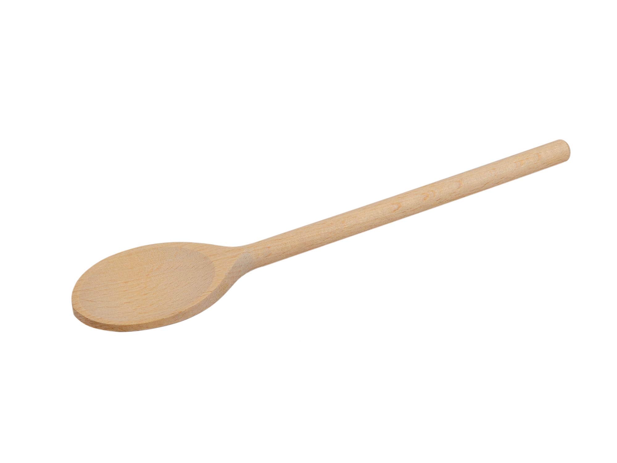 10 Inch Long Wooden Spoon Set By Bicb | Natural Beechwood Mixing Spoons For Baking, Cooking & Stirring | Set Of 12 Long Wooden S