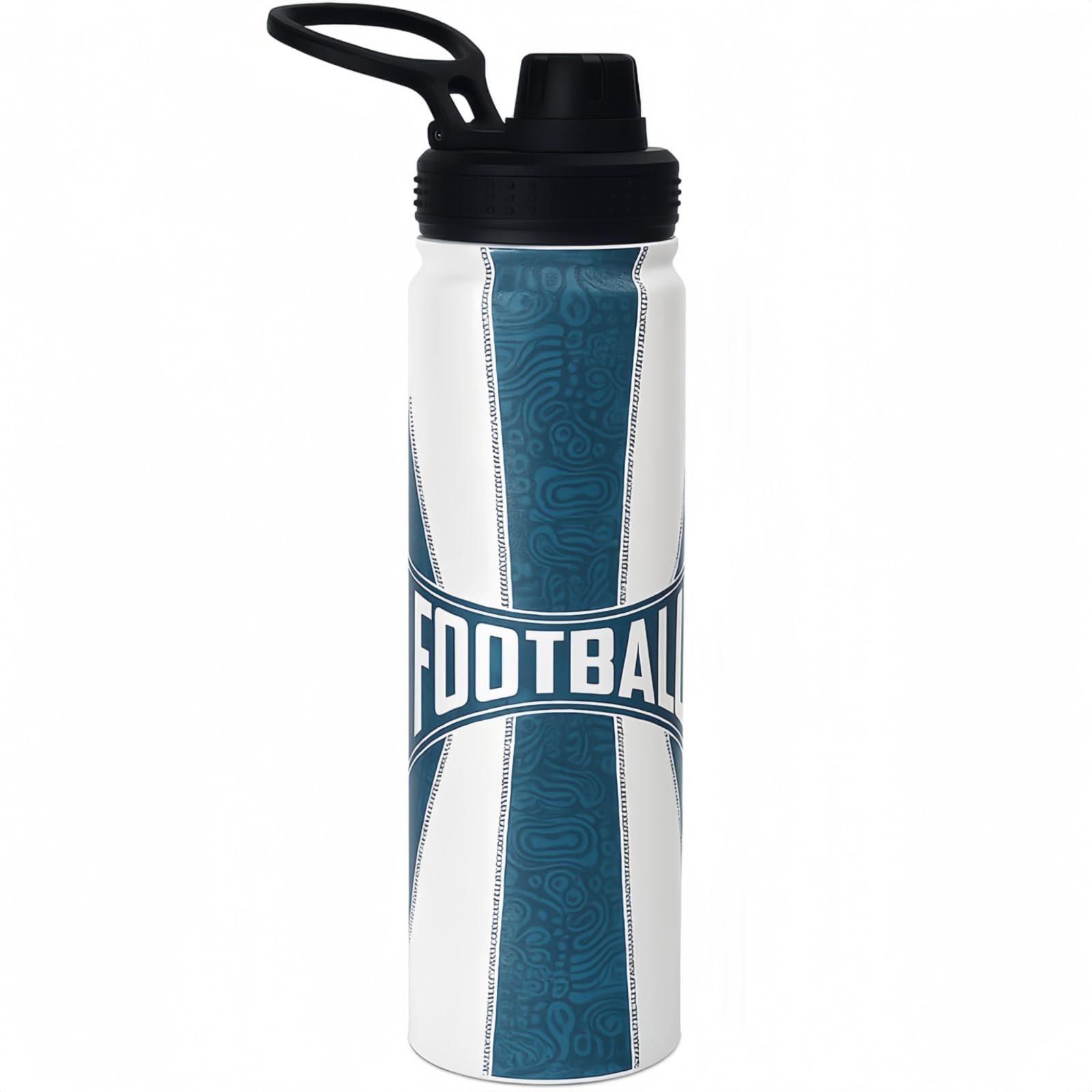 Football Water Bottle, 24 oz Insulated Stainless Steel Sports Bottle with Straw, Football Stuff Gifts for Boys