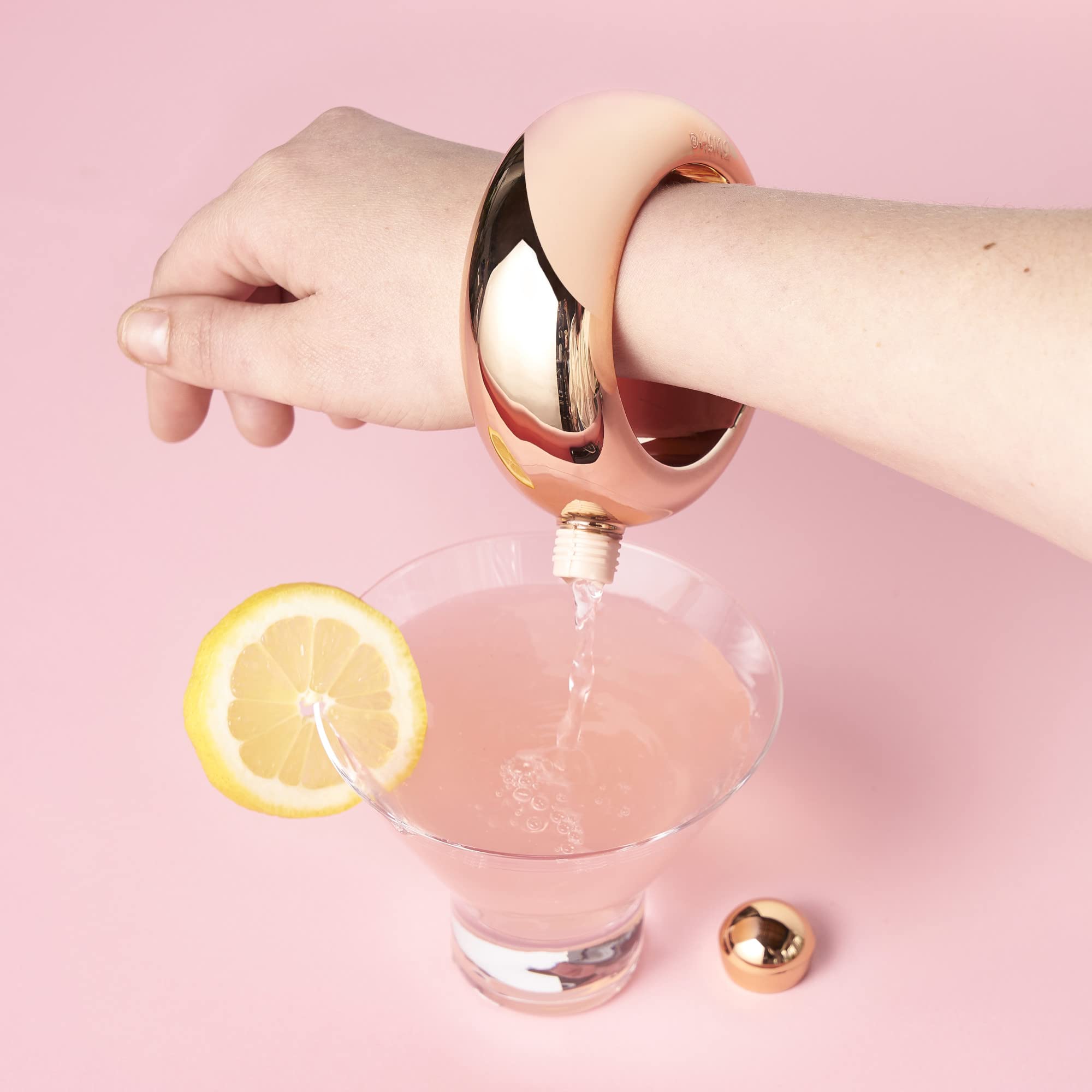 Rose Gold Plastic Bangle Flask By Blush
