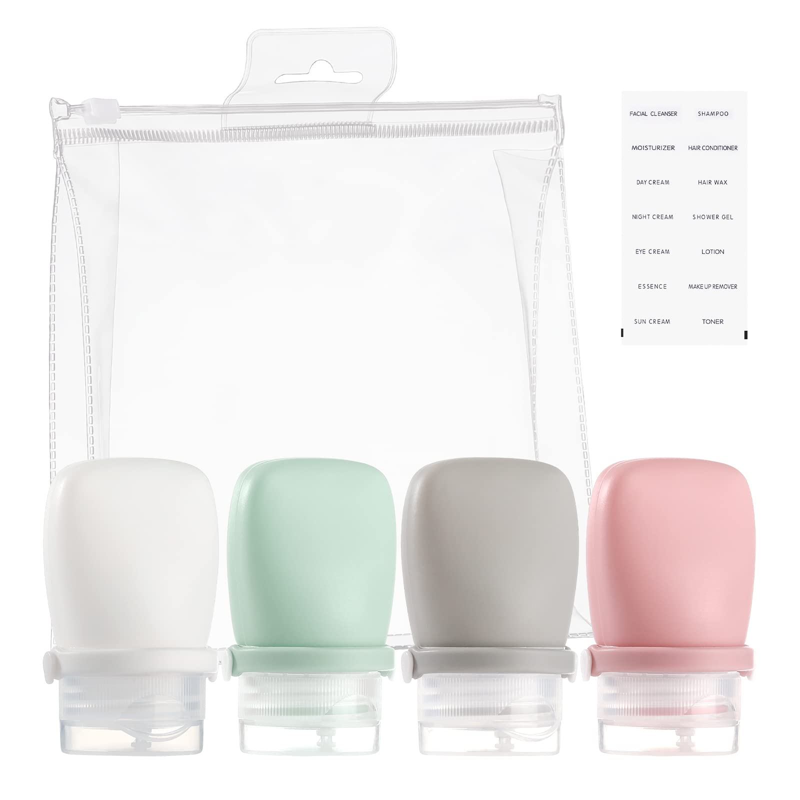 Ronrons 1Oz Travel Bottles, Silicone Squeeze Sauce Salad Dressing Ketchup Condiment Bottles, Tsa Approved Leak Proof Containers