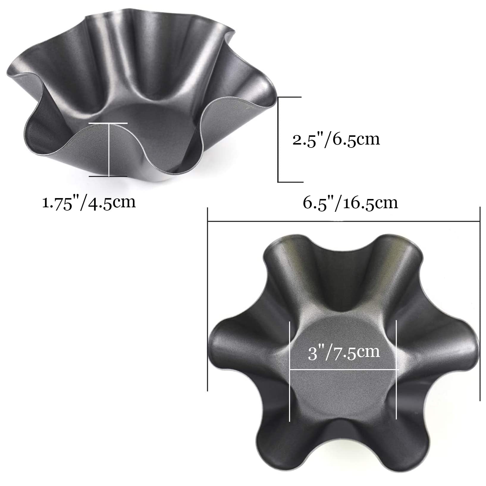 Tosnail 8 Pack Non-Stick Tortilla Pan Taco Shell Maker Egg Tart Mold