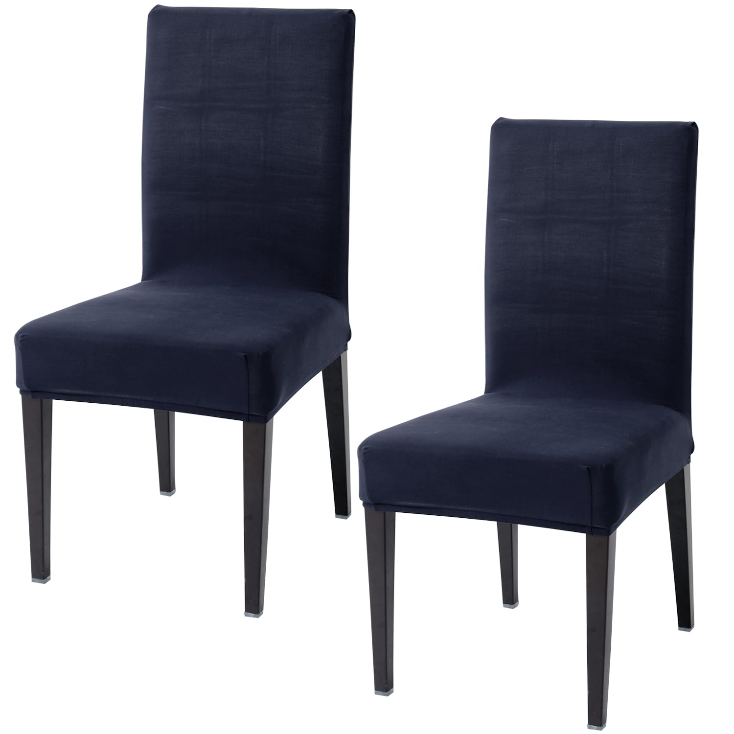 Hokipo Chair Slip Cover Set Of 2 Stretchable Elastic Dining Seat Cover (Ar-4281-E6*2),Navy Blue
