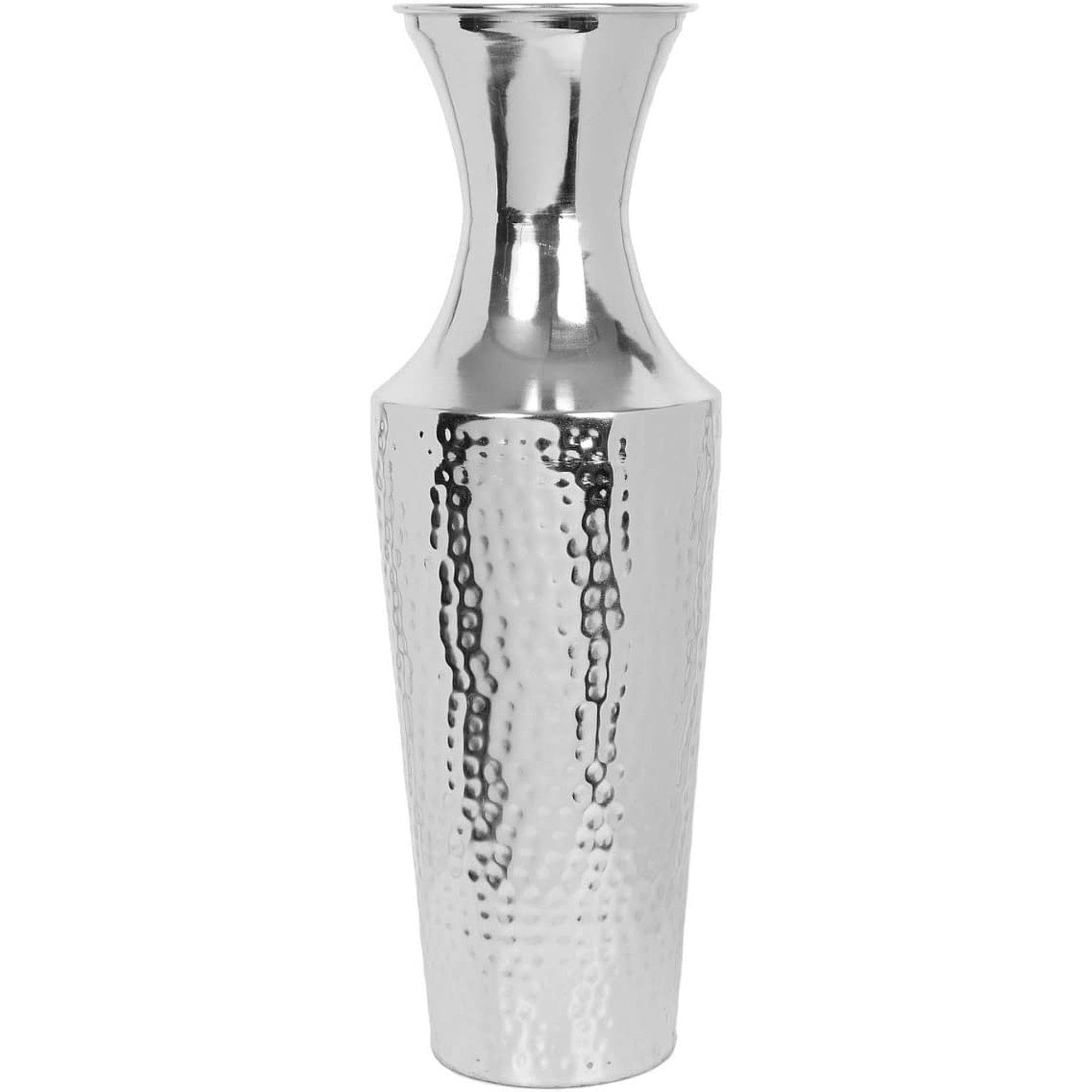Hosley 18 Inch High Silver Color Metal Floor Vase. Ideal for Dried Flowers Gift for Wedding Home Spa Votive Candle Gardens P9