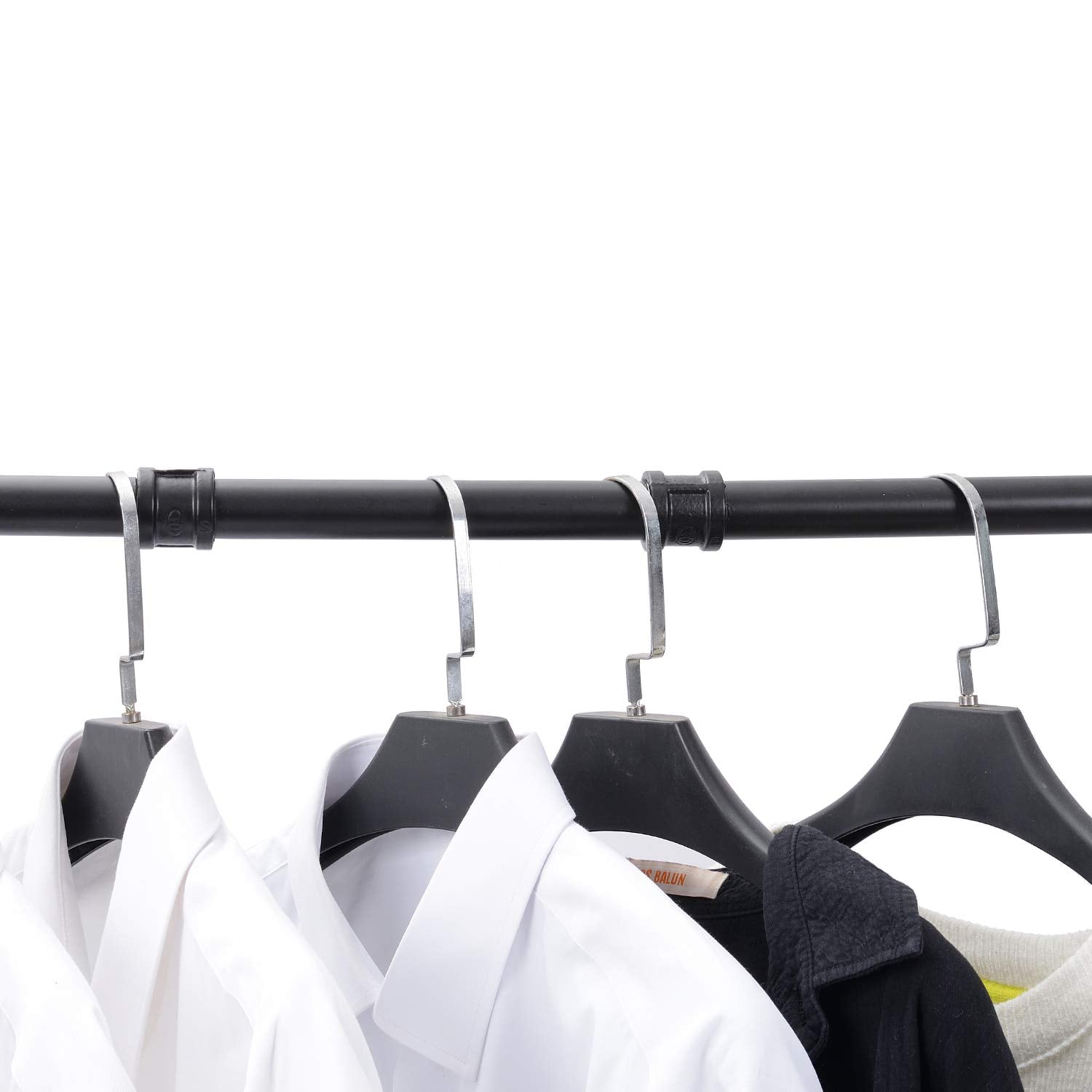 Industrial Pipe Clothing Rack, 30 Wall Mounted Clothes Garment Rack , Black Iron Pipe Clothes Hanging Bar, Heavy Duty Metal Ha