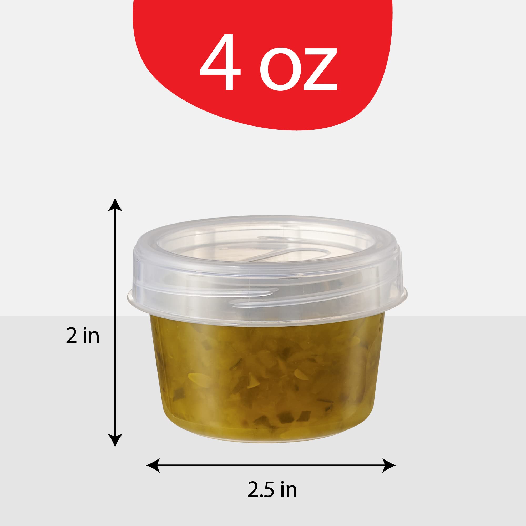 Plasticpro 6 Pack Twist Cap Food Storage Containers With Clear Screw On Lid- 4 Oz Reusable Meal Prep Containers - Small Freezer