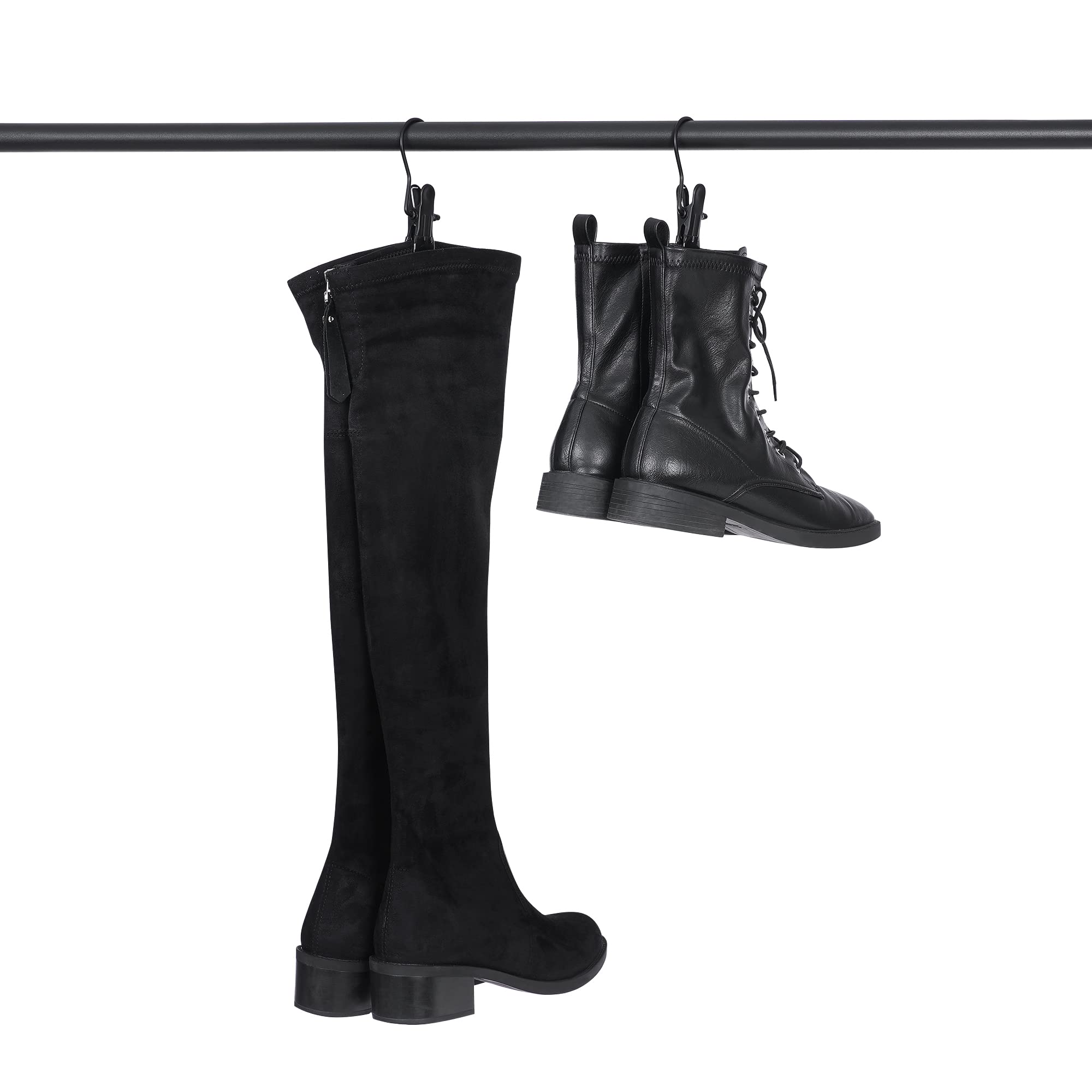 Bewishome 50 Pcs Boot Hangers For Closet, Laundry Hooks With Clips, Boot Hanging Hold Clip, Clothes Pins, Space Saving Portable