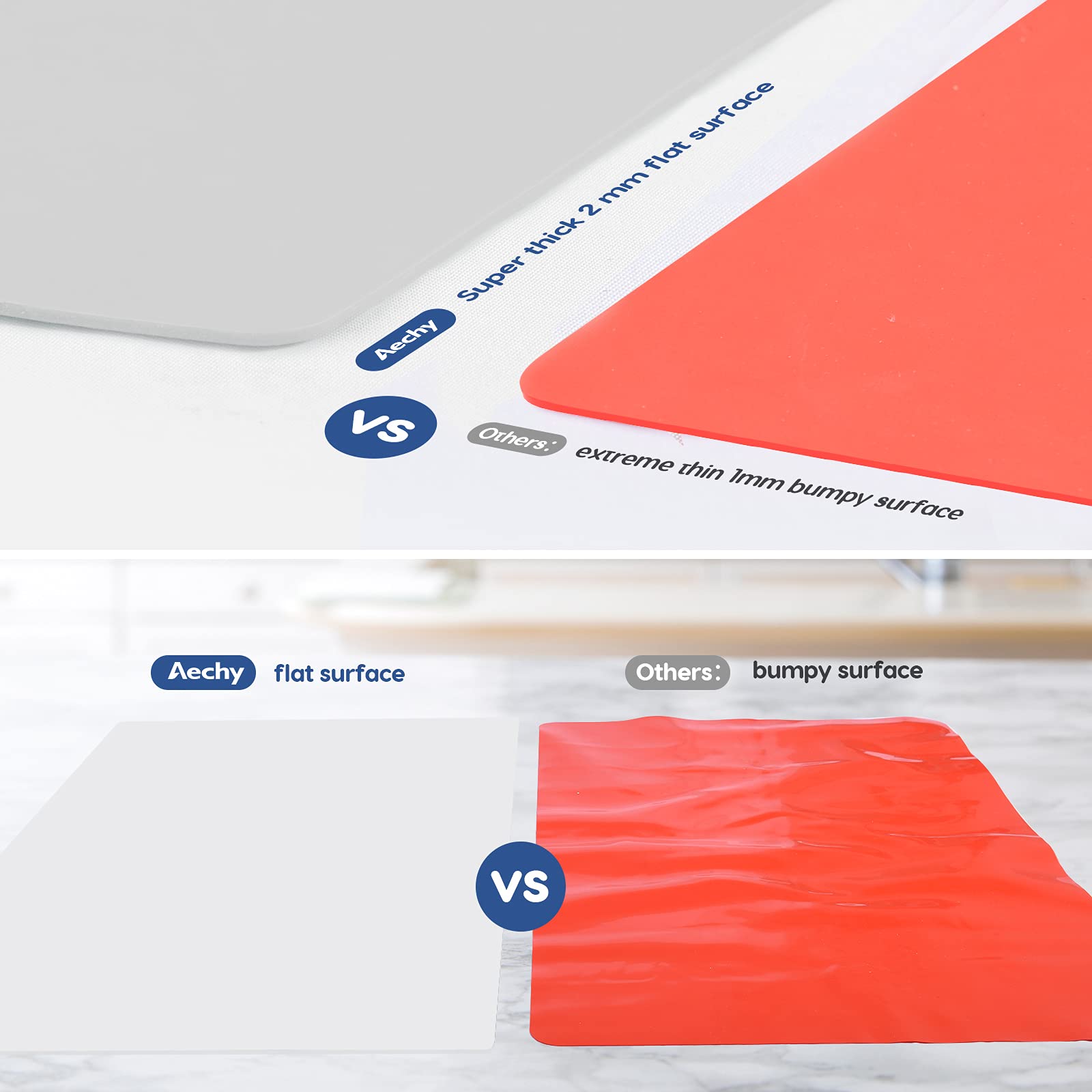 Aechy Extra Large Silicone Mat 36   X24   X0.08   , Multipurpose Silicone Mat Thick Heat Resistant Mat Shipped Rolled Up Kitchen