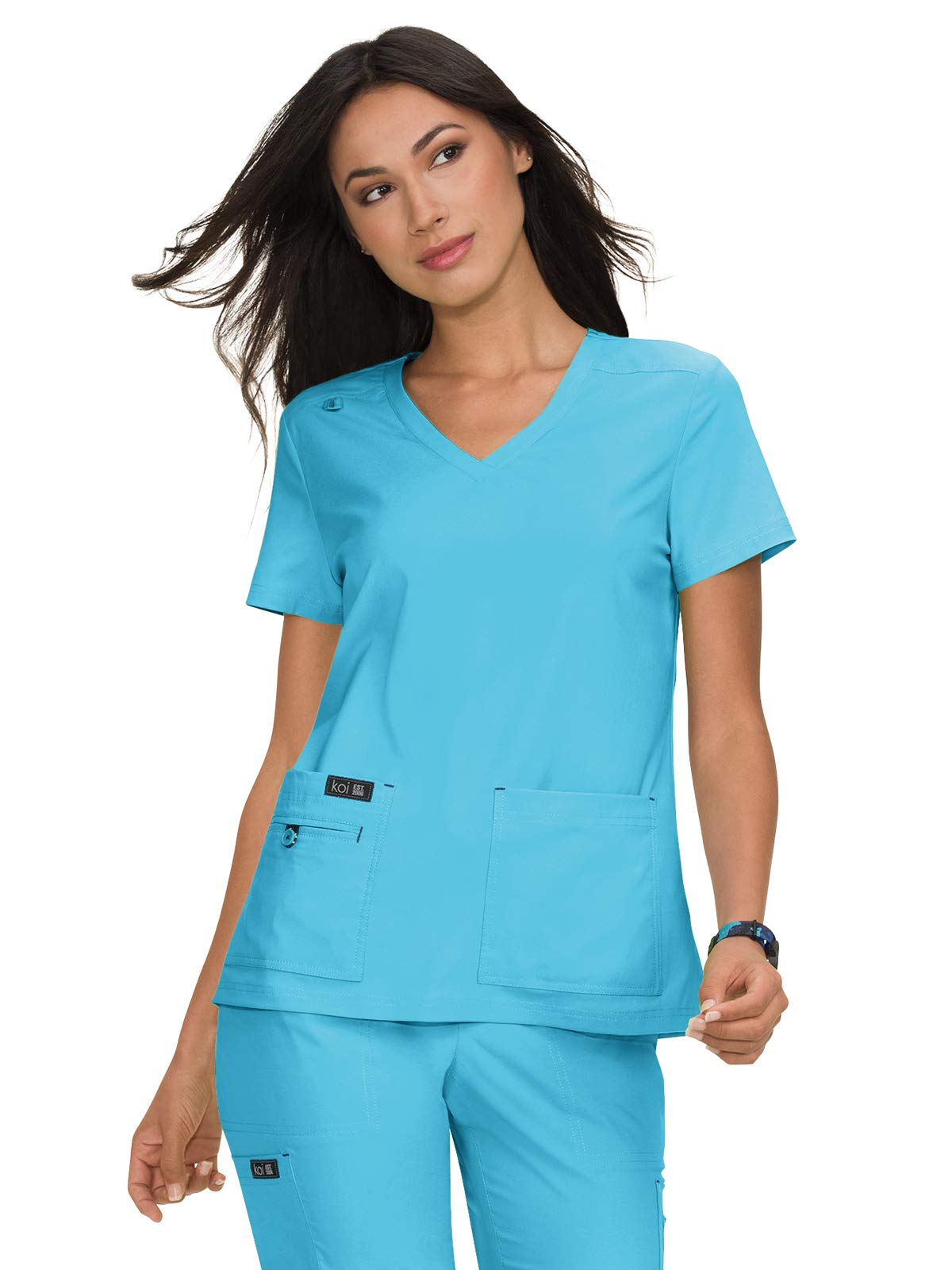 Koi Basics Koi373 Womens Scrub Top Electric Blue S