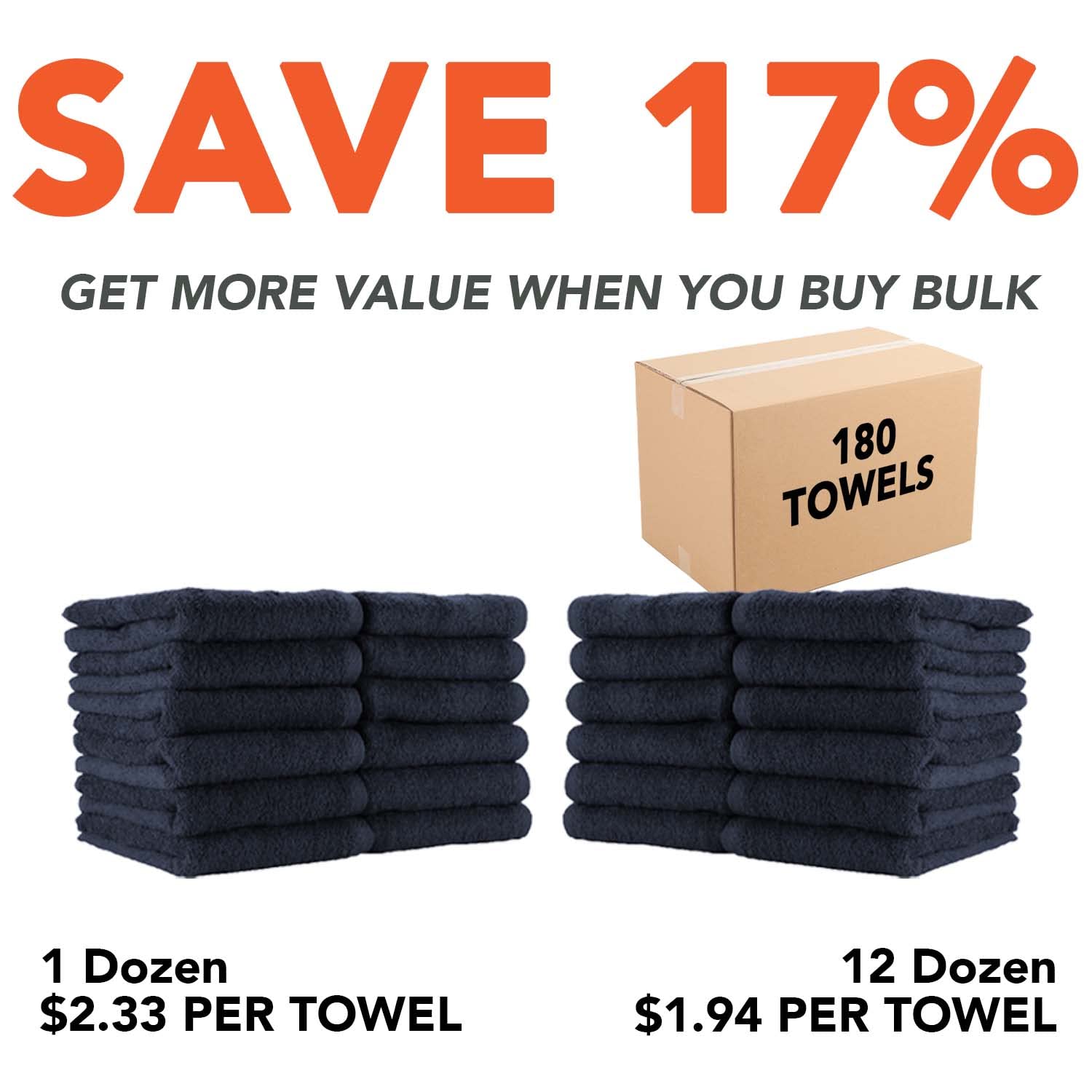 Arkwright Bleach Safe Jr. Salon Towels - (Pack of 12) 100% Ring Spun Cotton Soft Quick Dry Super Absorbent Hand Towel for Cosmet